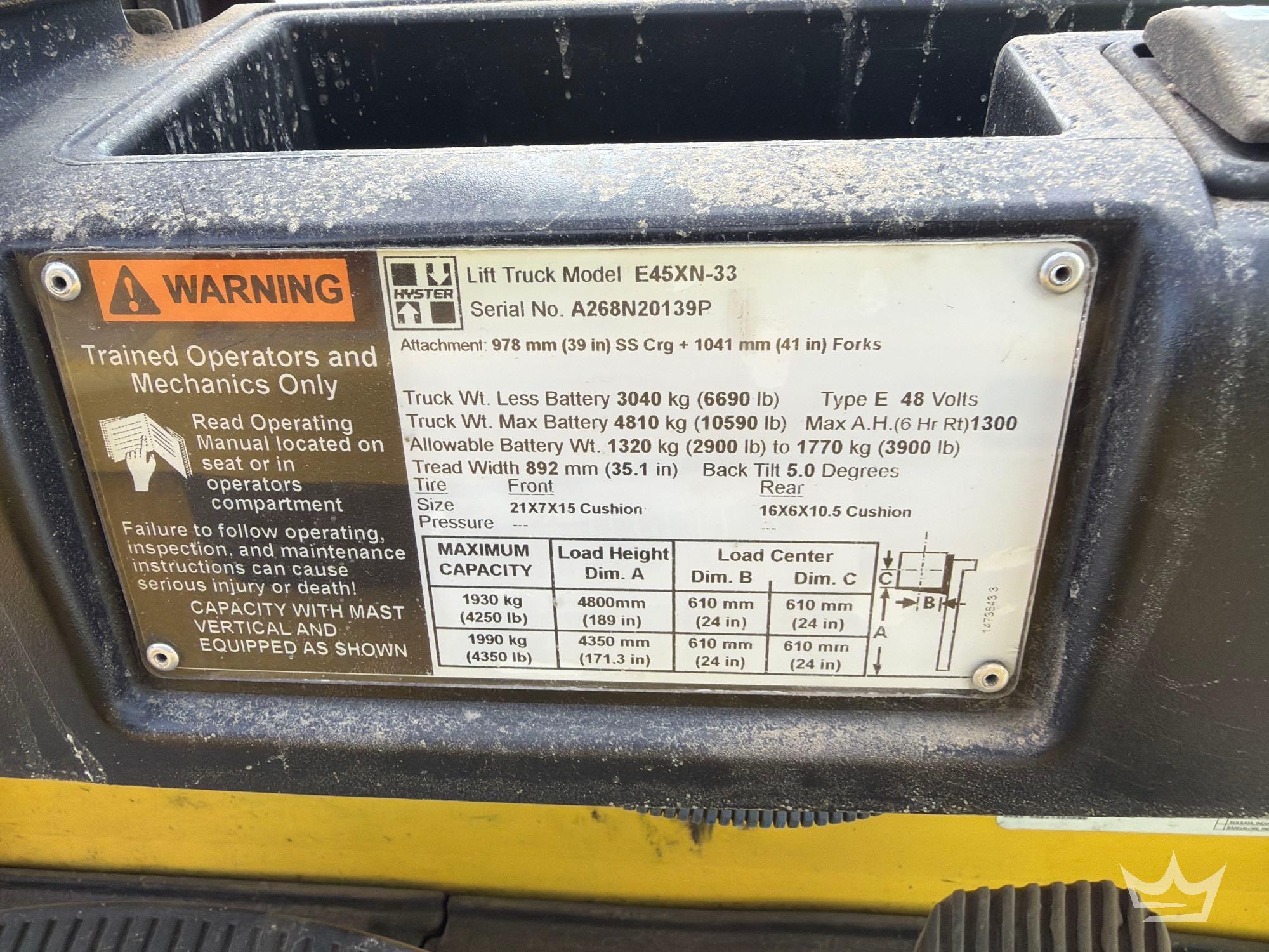 2016 Hyster E45XN