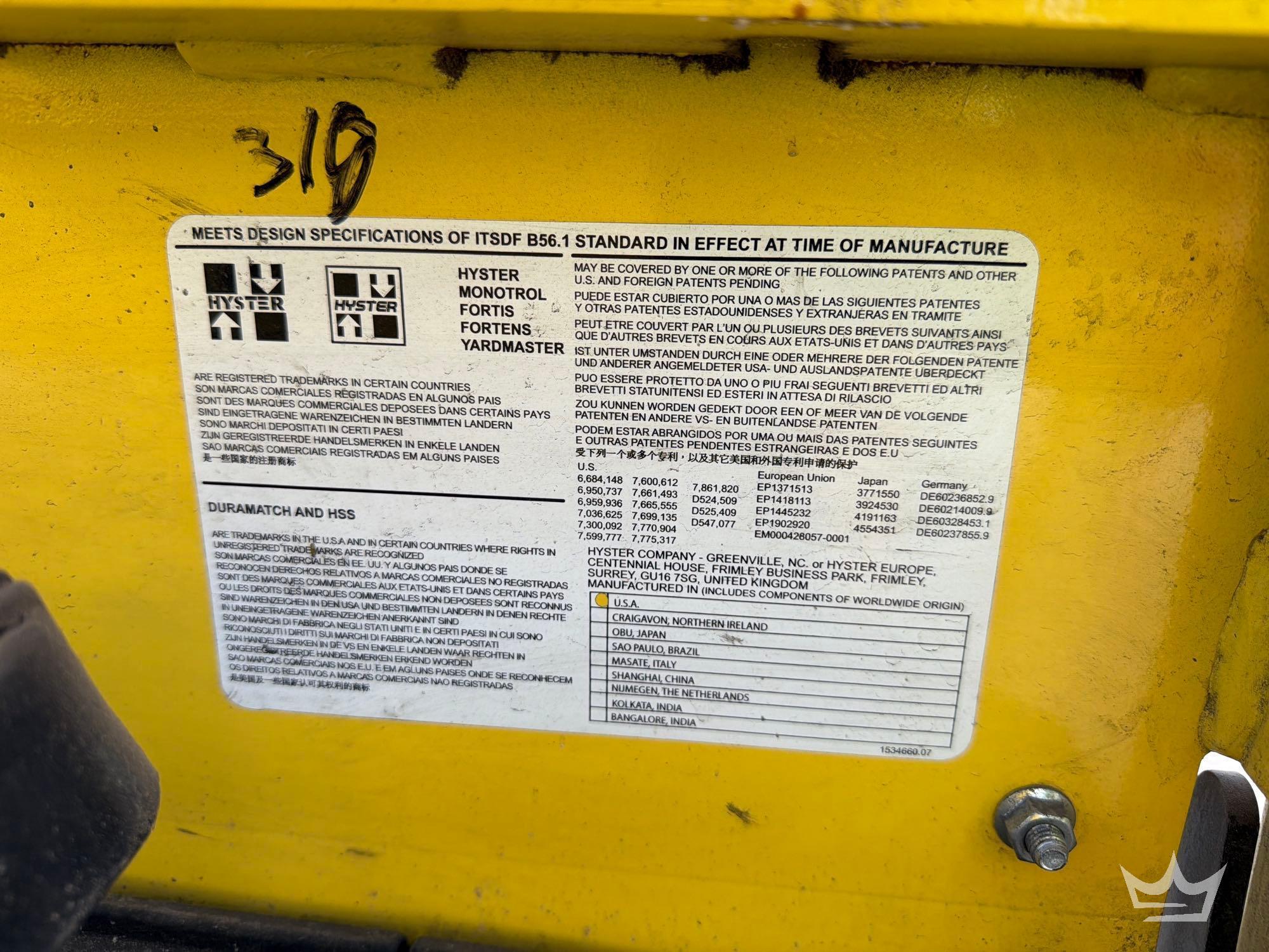 2016 Hyster E45XN