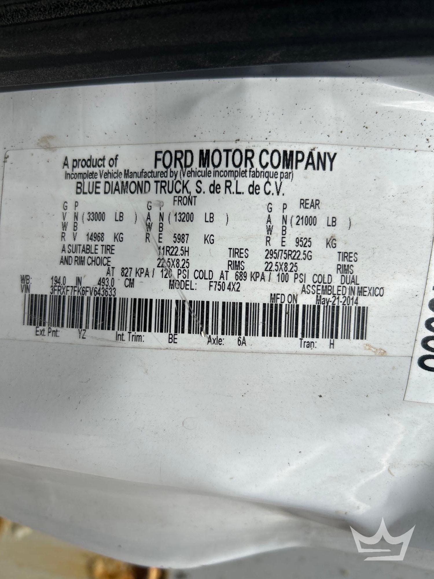 2015 Ford F750