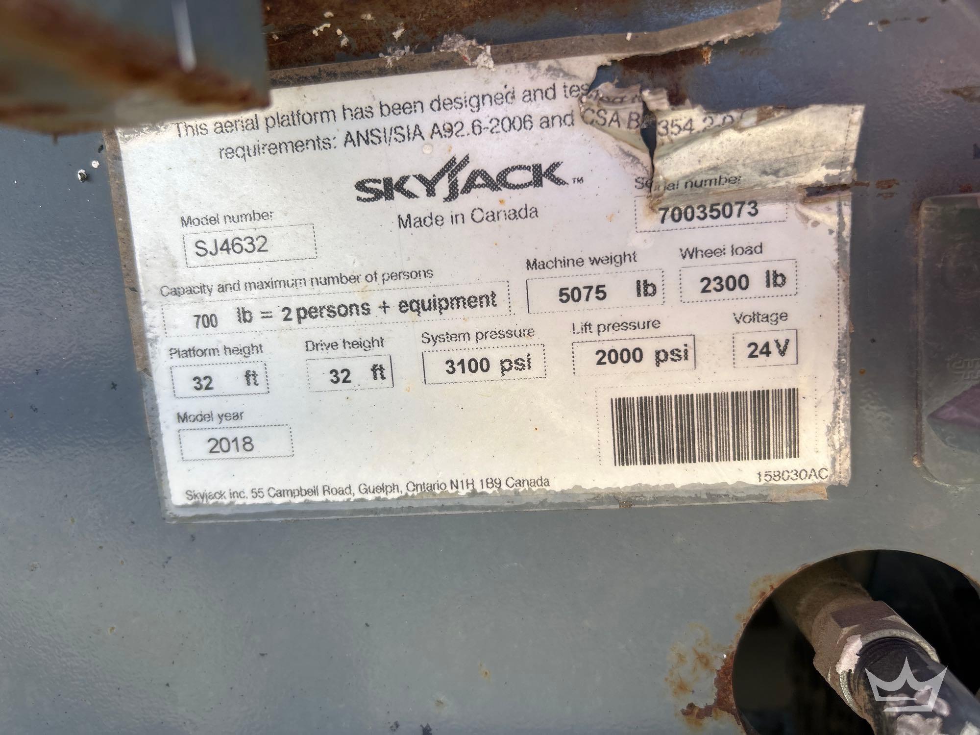 2018 Skyjack SJ4632
