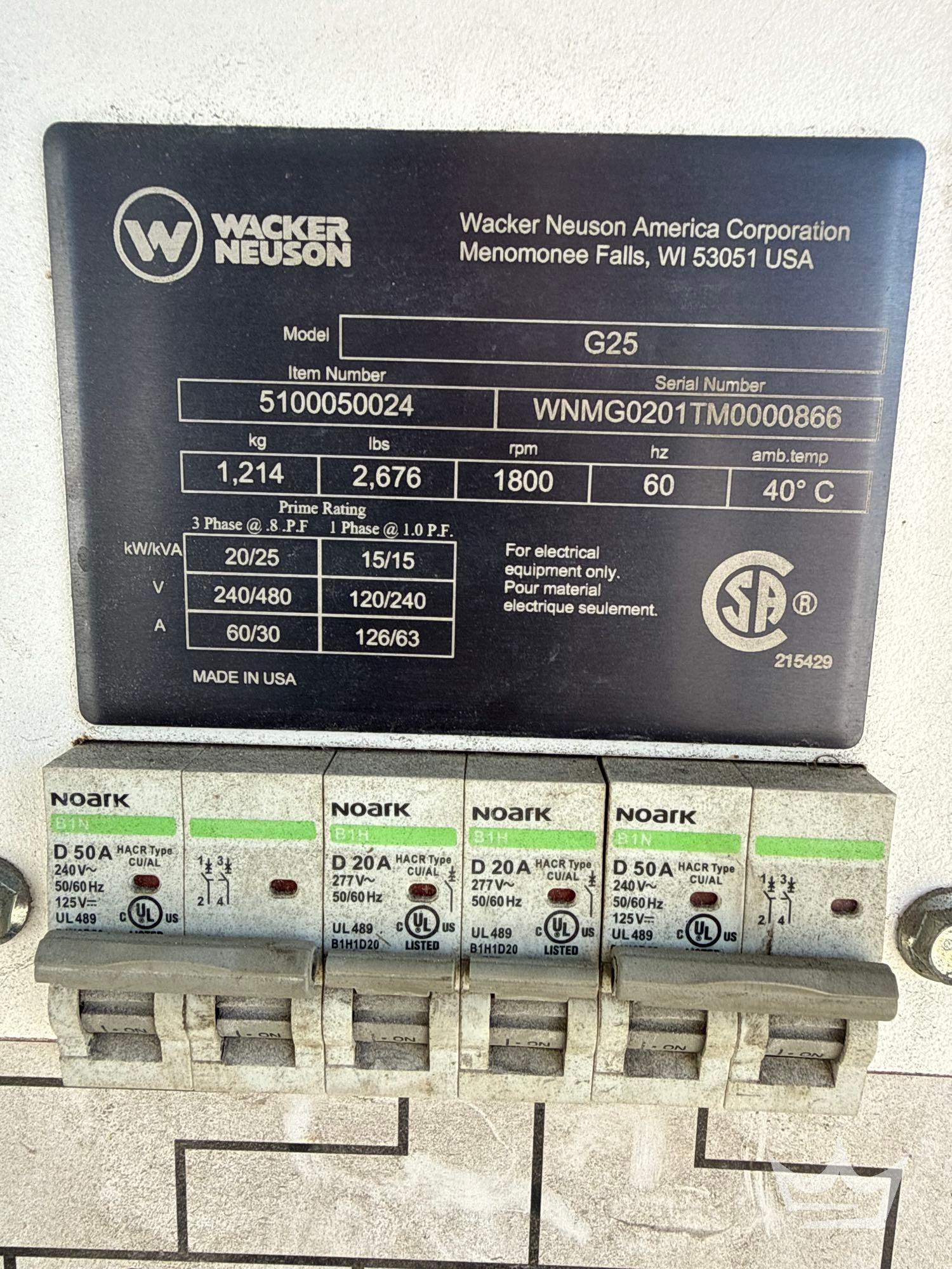 2022 Wacker Neuson G25