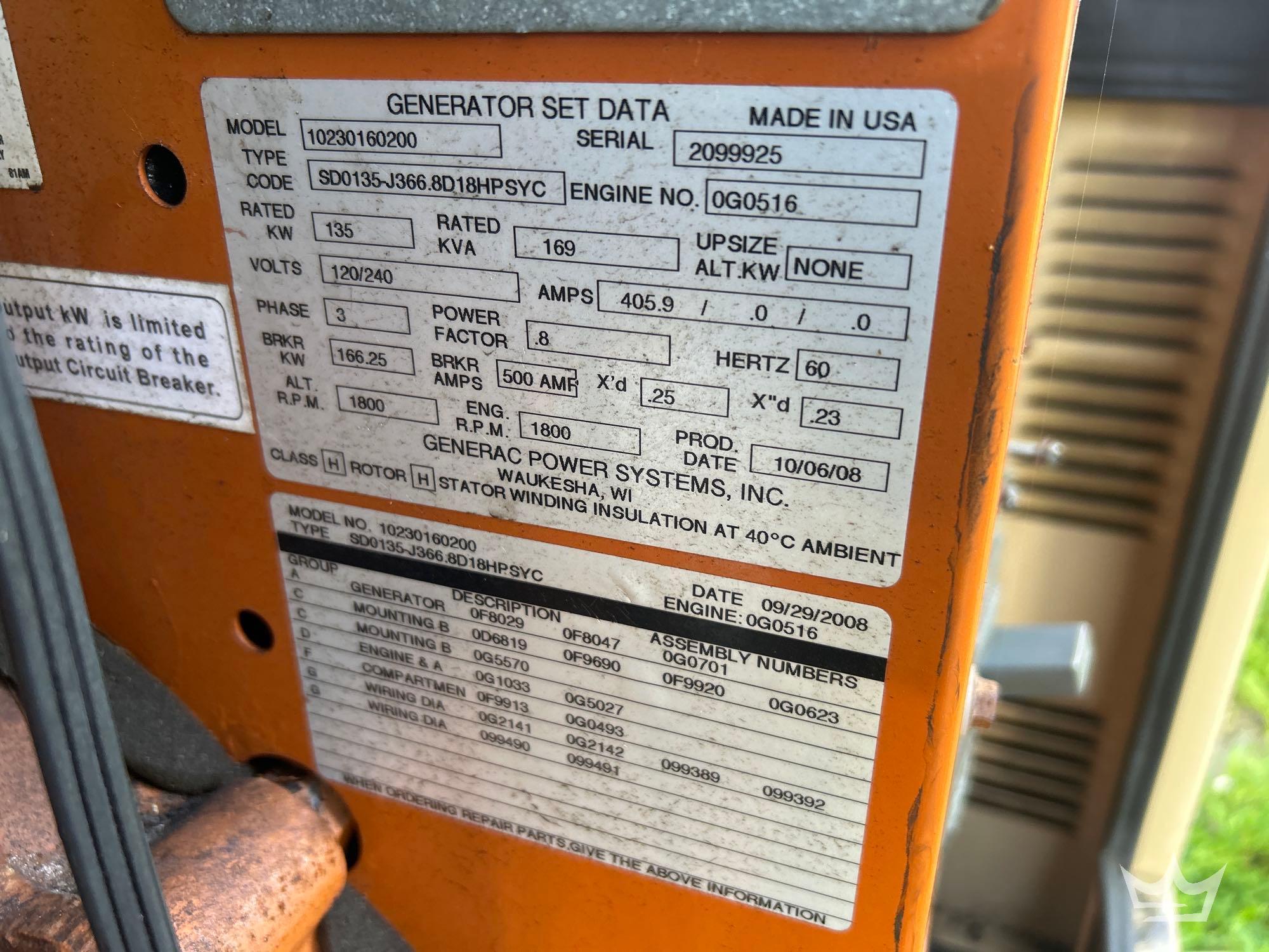 2008 Generac SD135