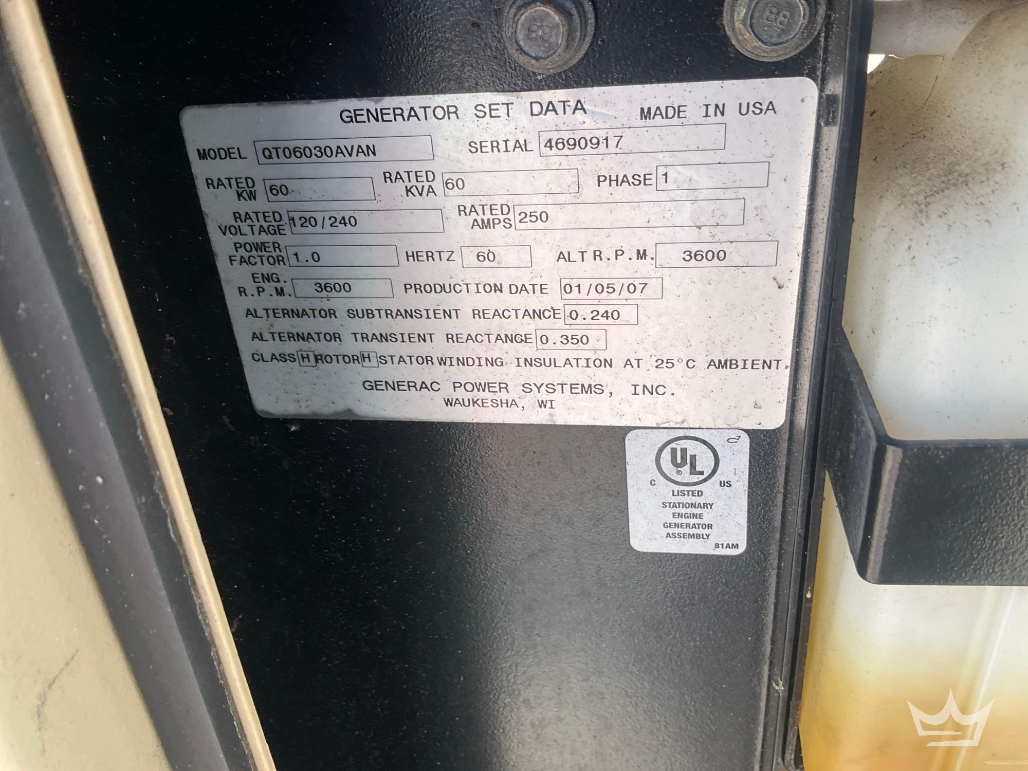2007 Generac QT06030AVAN