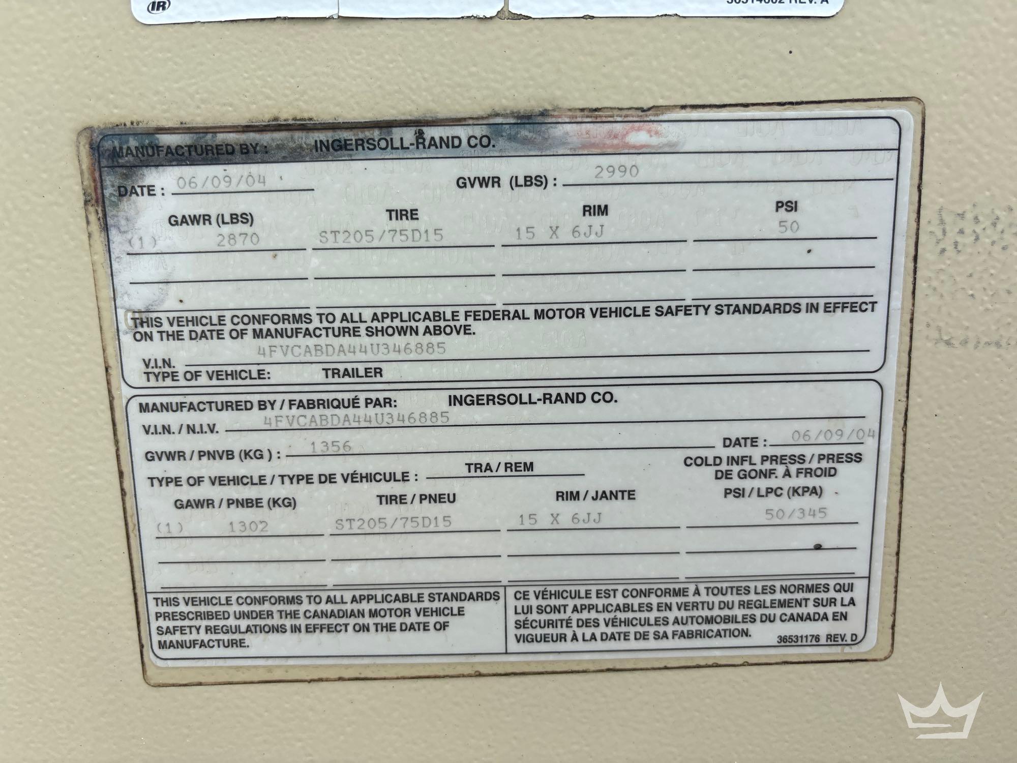 2004 Ingersoll Rand P185WJD