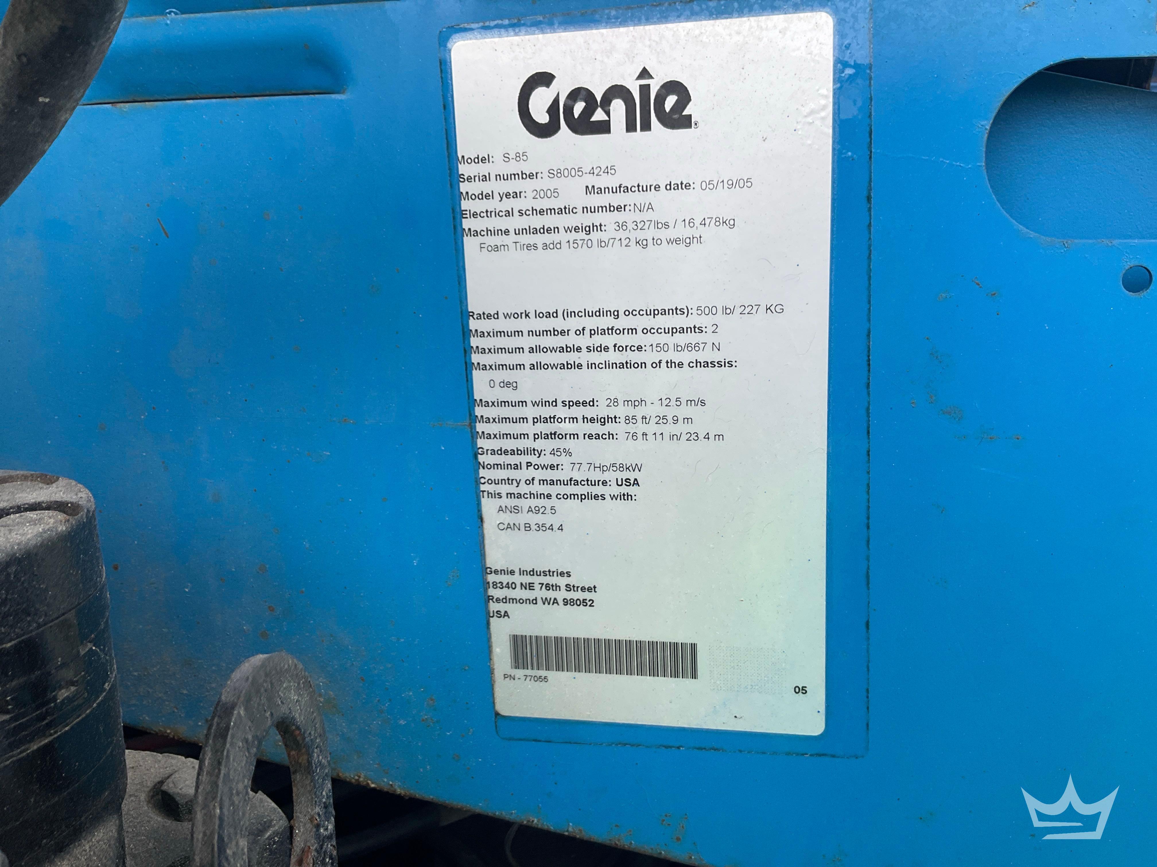 2005 Genie S-85