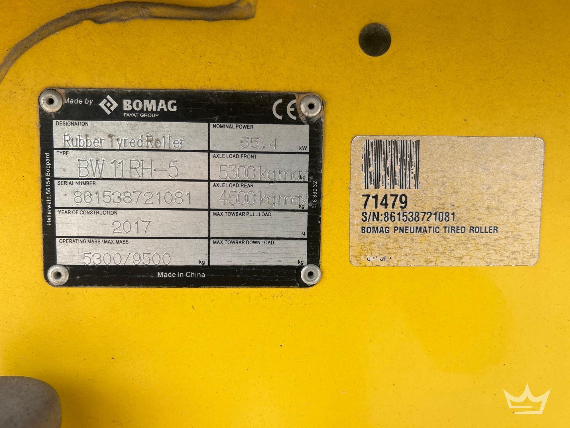 2017 Bomag BW11RH