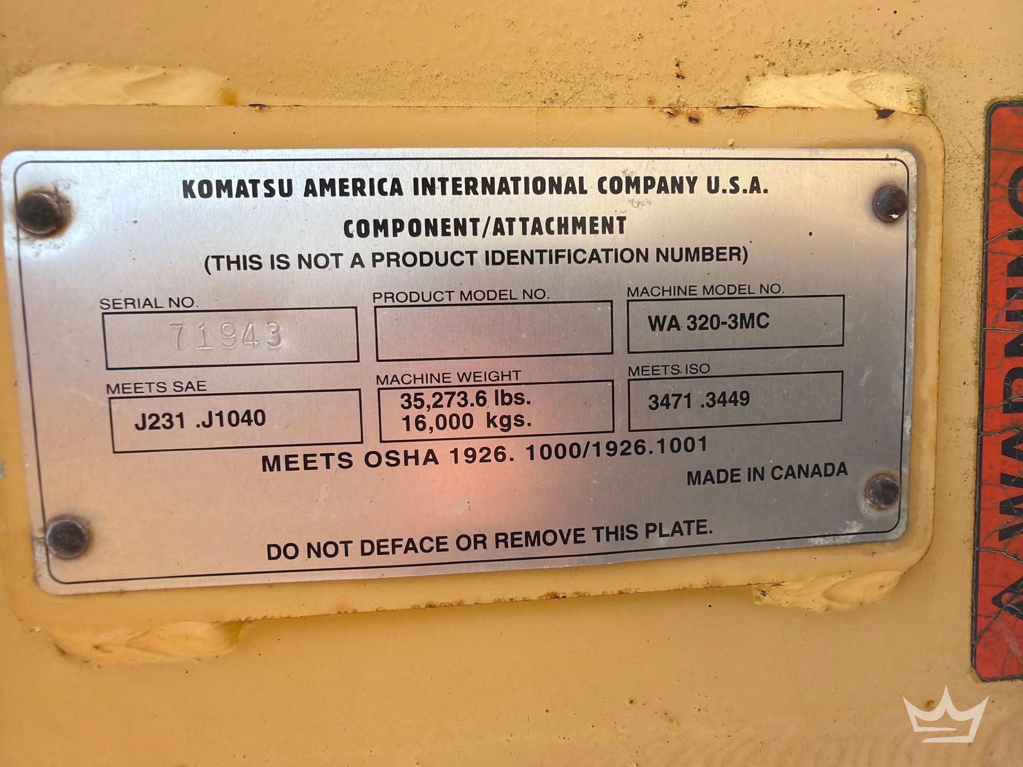 2013 Komatsu WA320