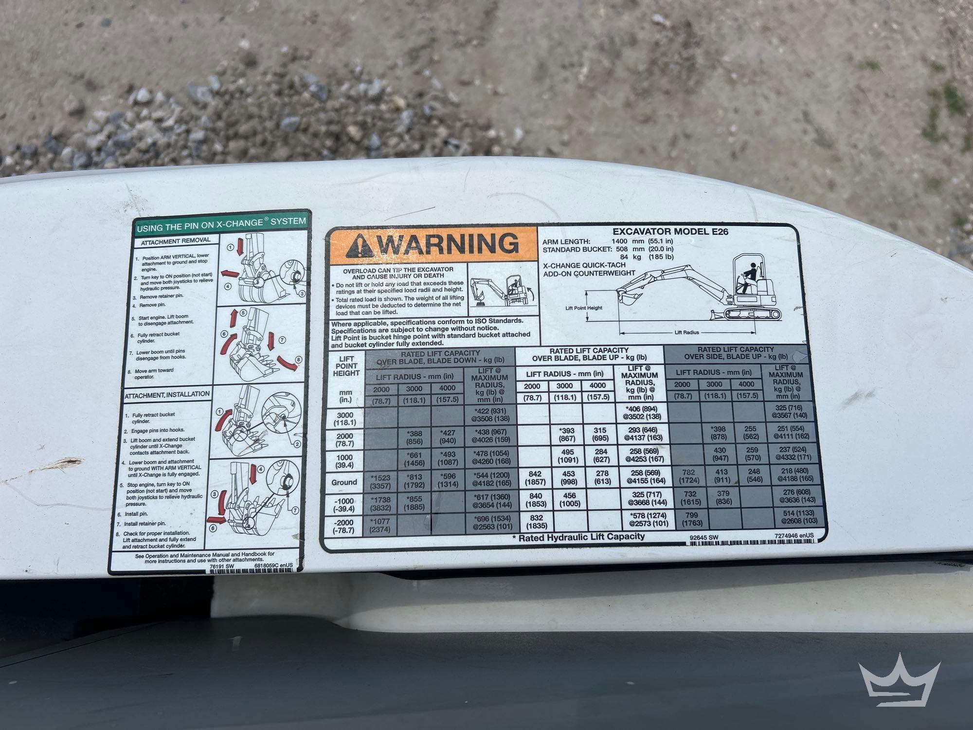 2018 Bobcat E26