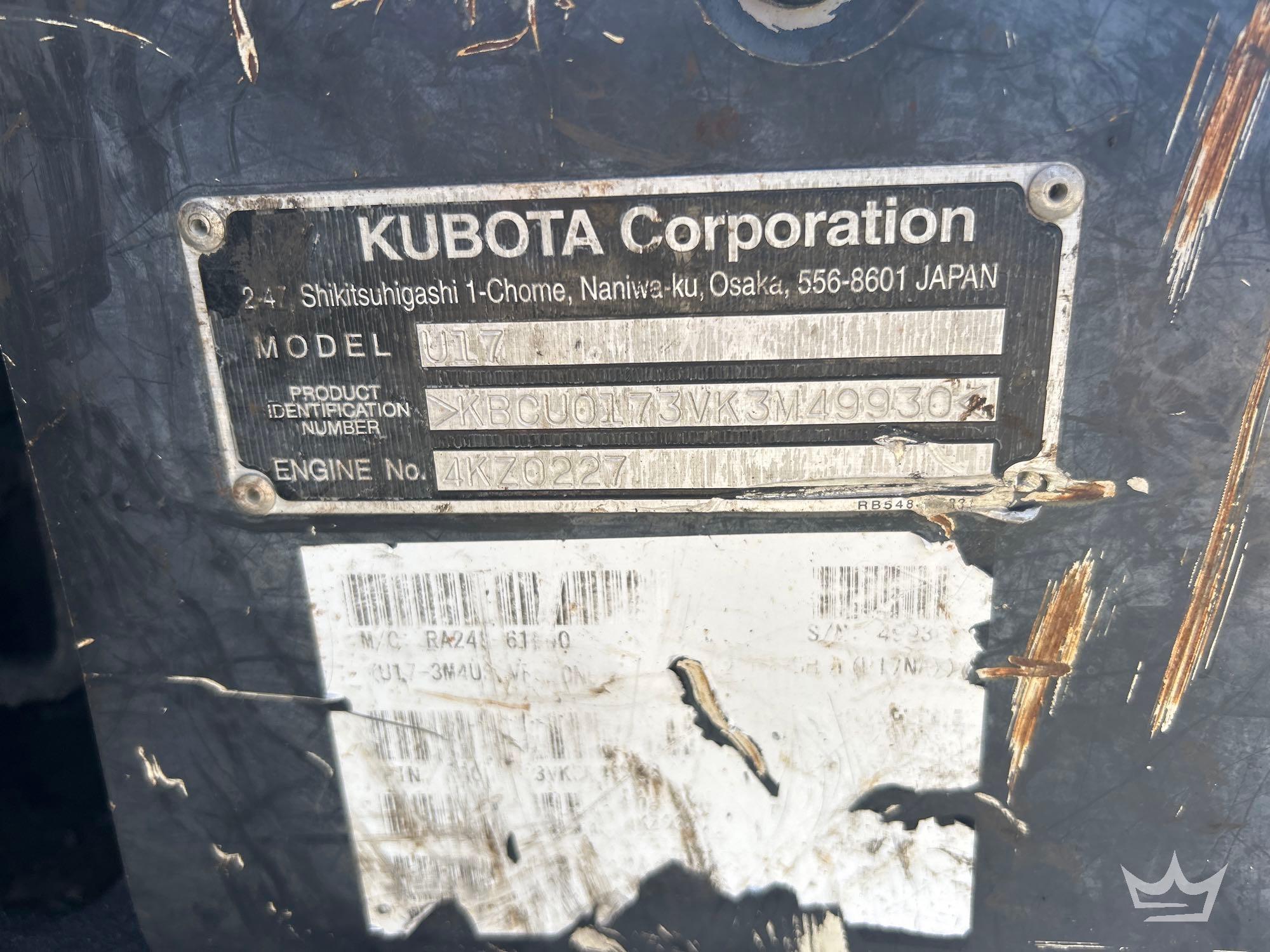 2019 Kubota U17