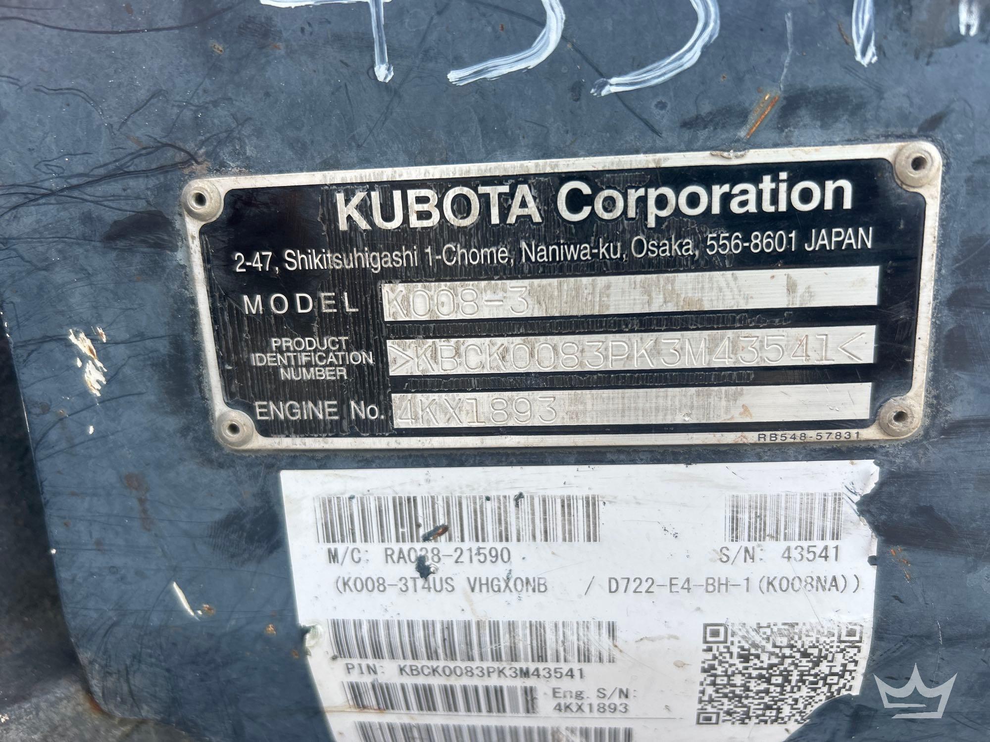 2019 Kubota K008-3
