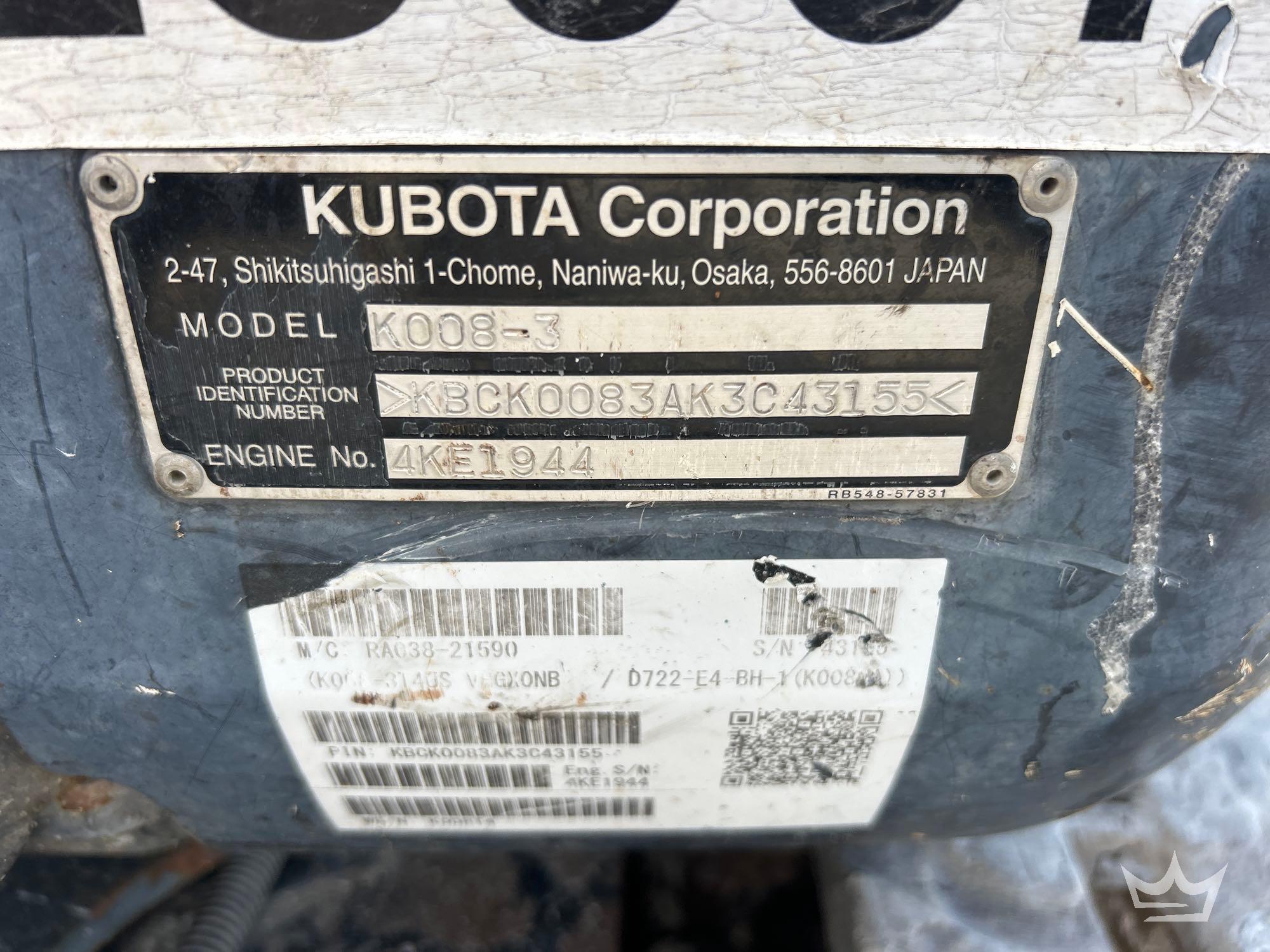 2019 Kubota K008-3