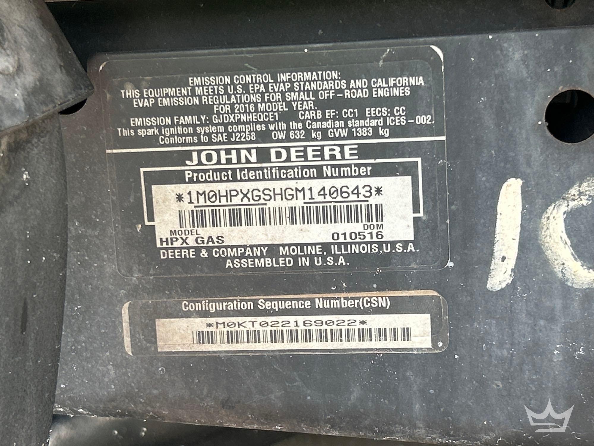 2016 John Deere GATOR