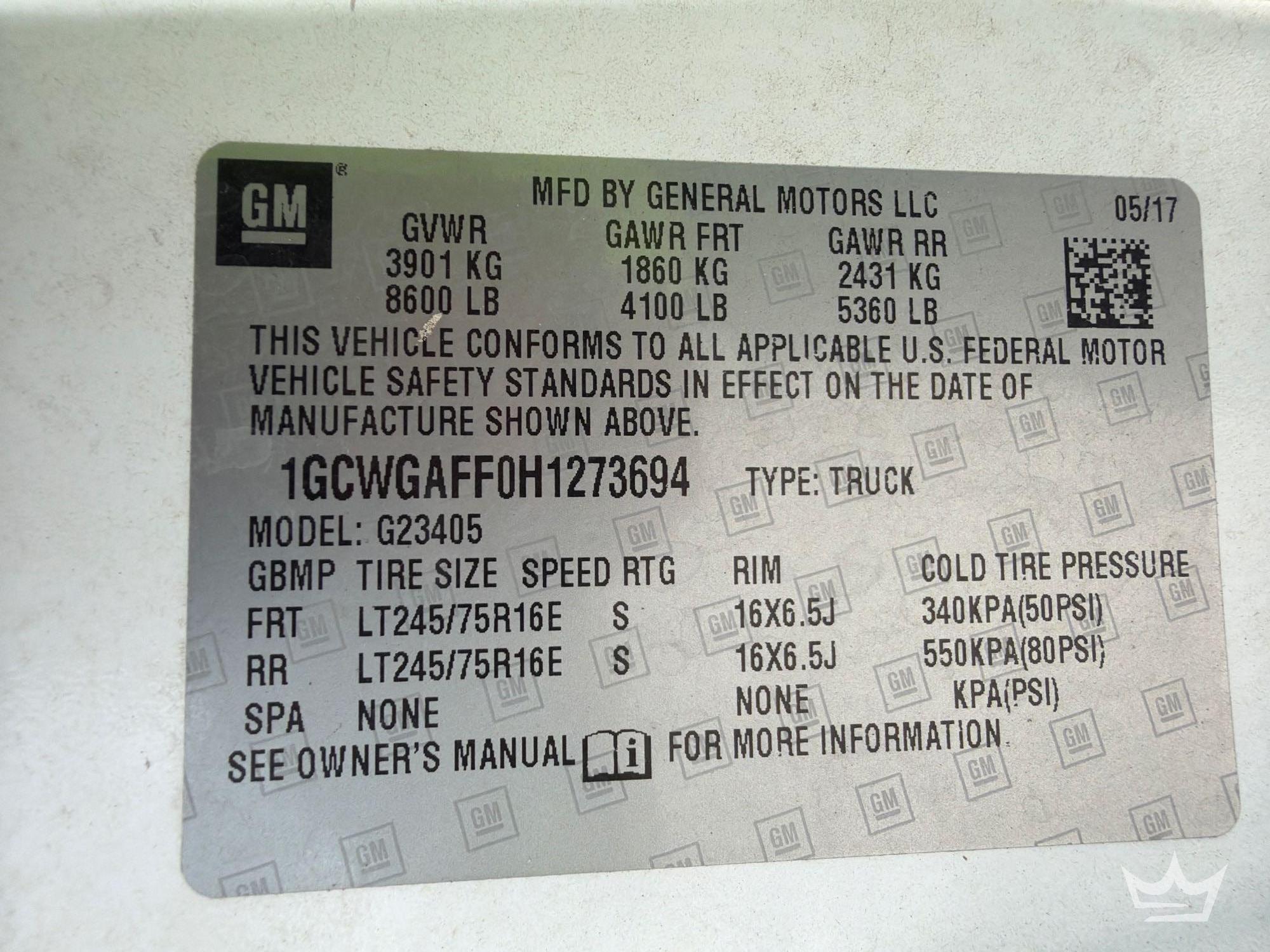 2017 Chevrolet EXPRESS 2500