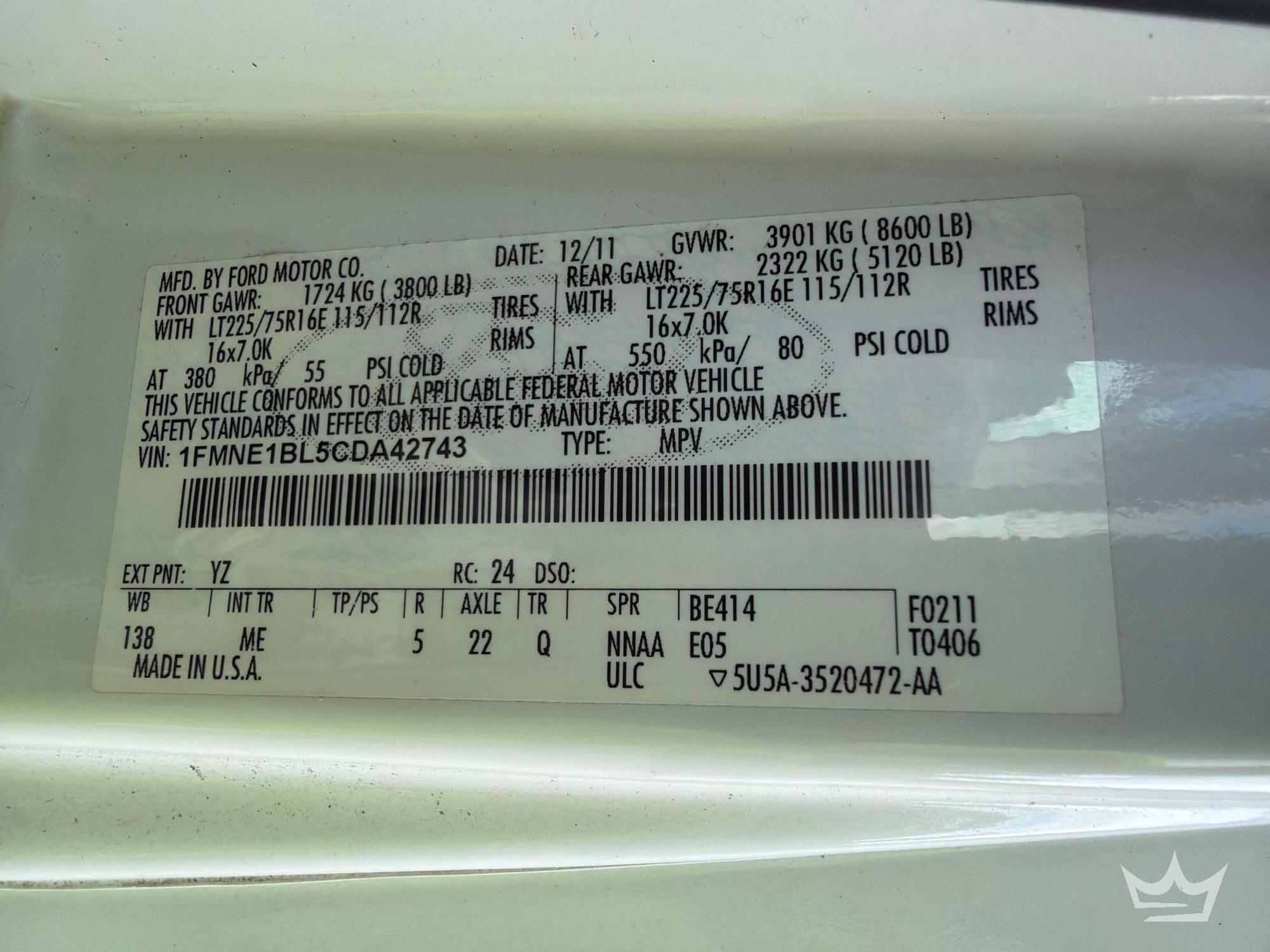 2012 Ford E-150