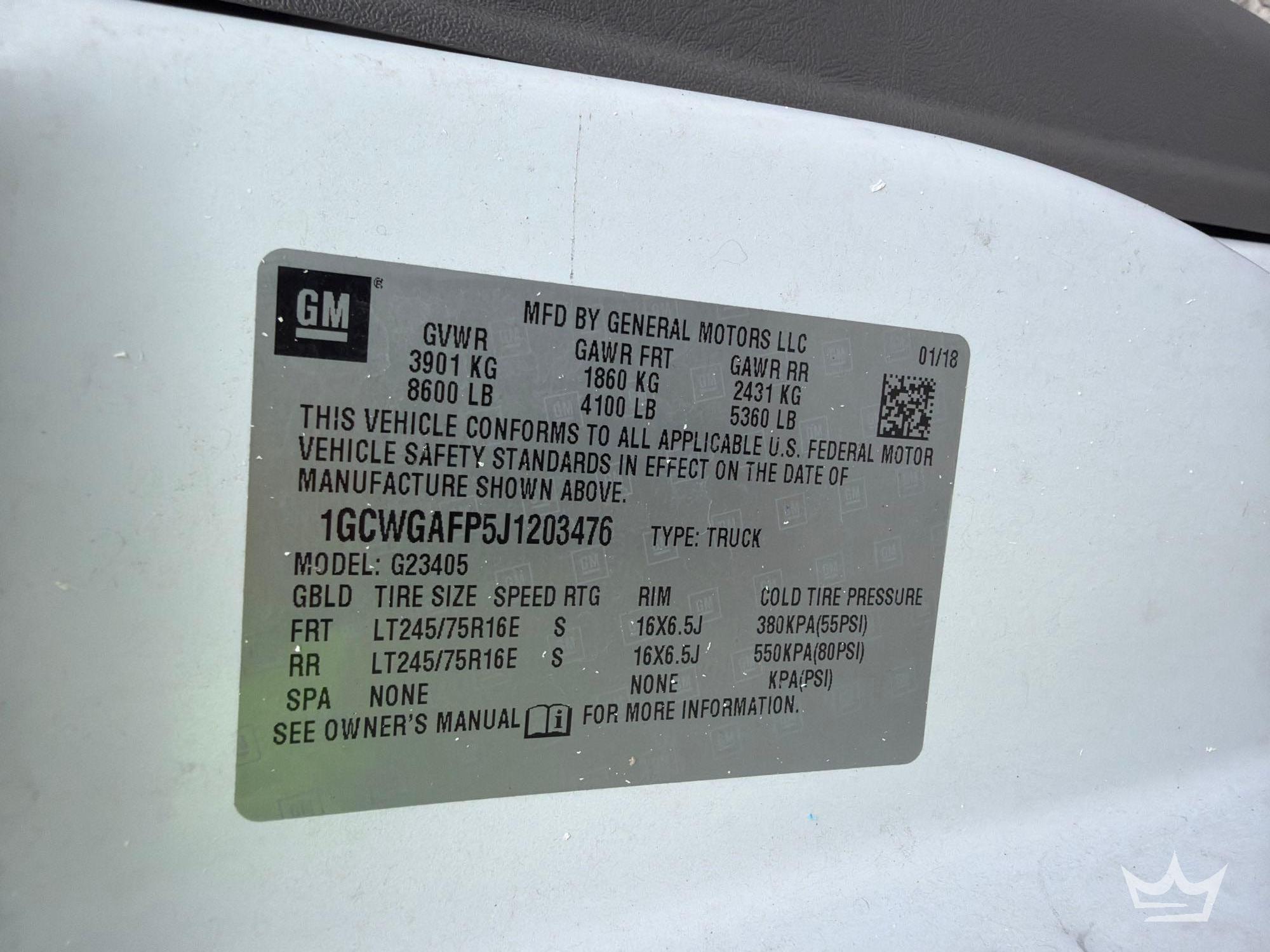 2018 Chevrolet Express 2500