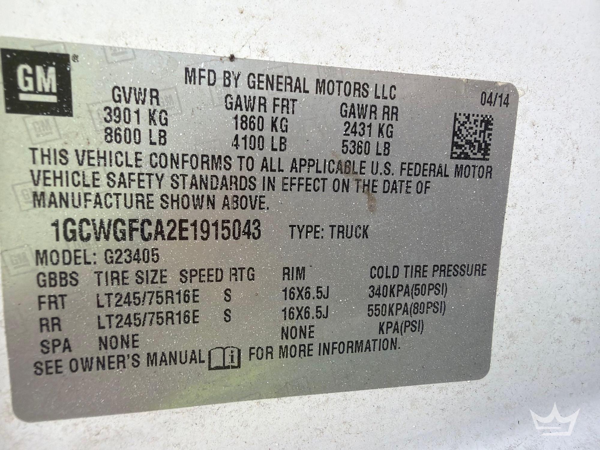 2014 Chevrolet EXPRESS 2500