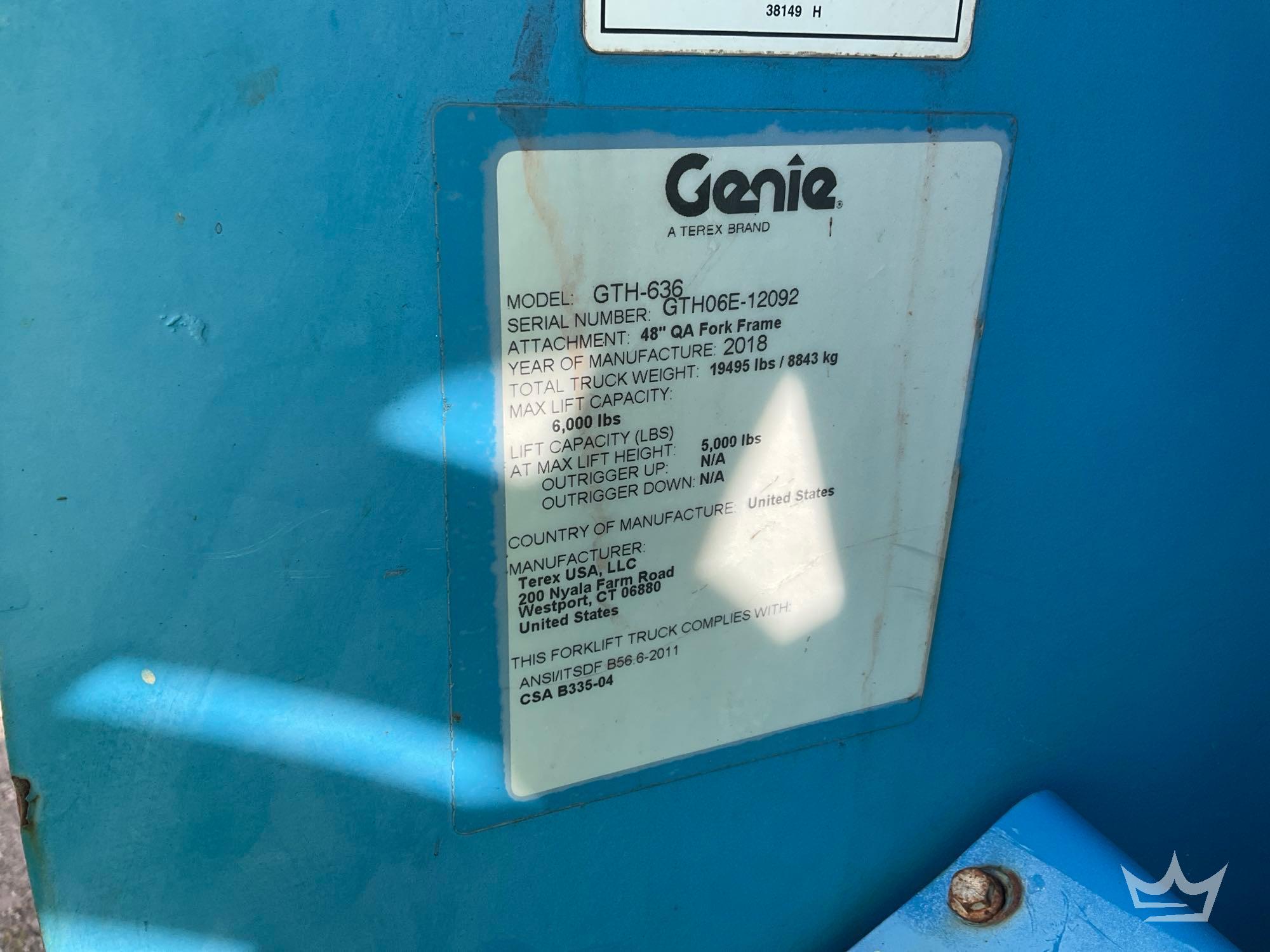2018 Genie GTH636