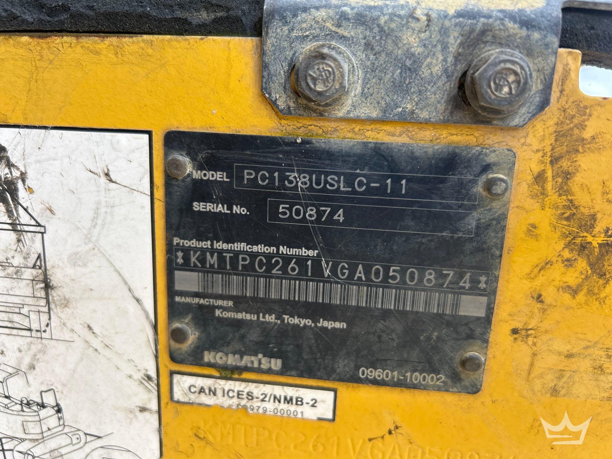 2017 Komatsu PC138USLC