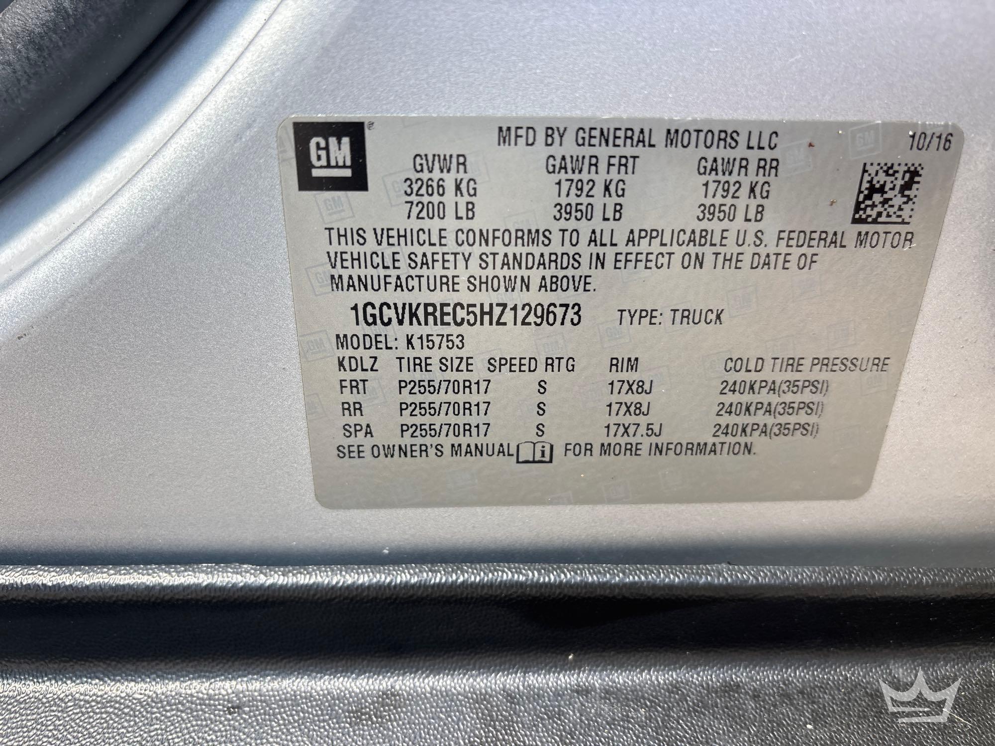 2017 Chevrolet SILVERADO 1500