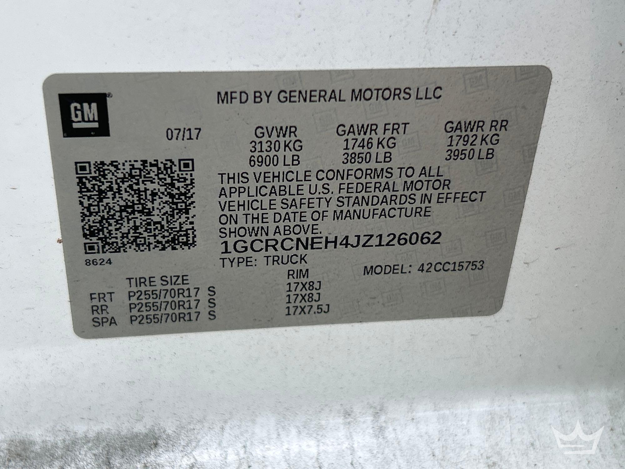 2018 Chevrolet SILVERADO 1500