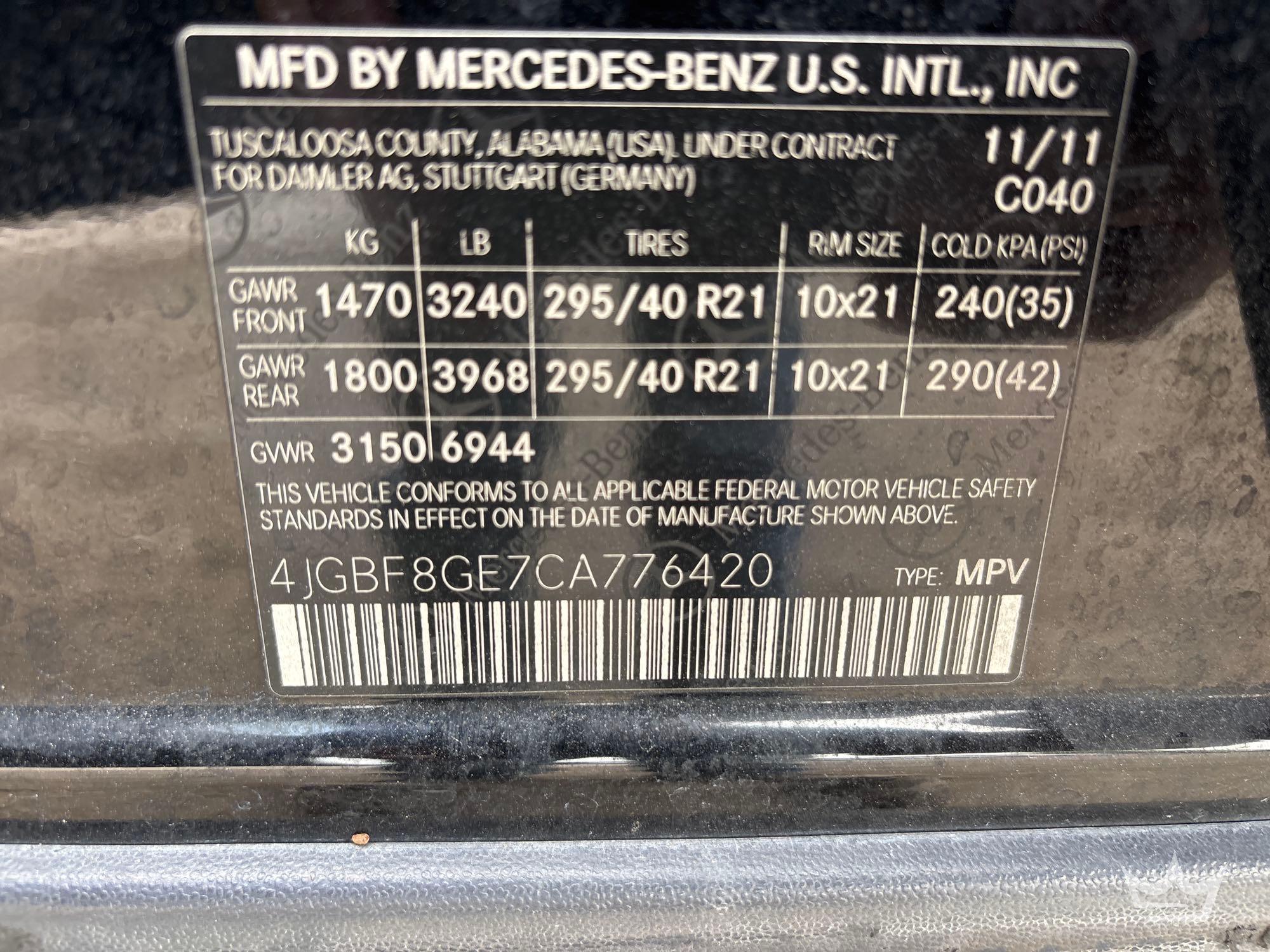 2012 Mercedes-Benz GL550