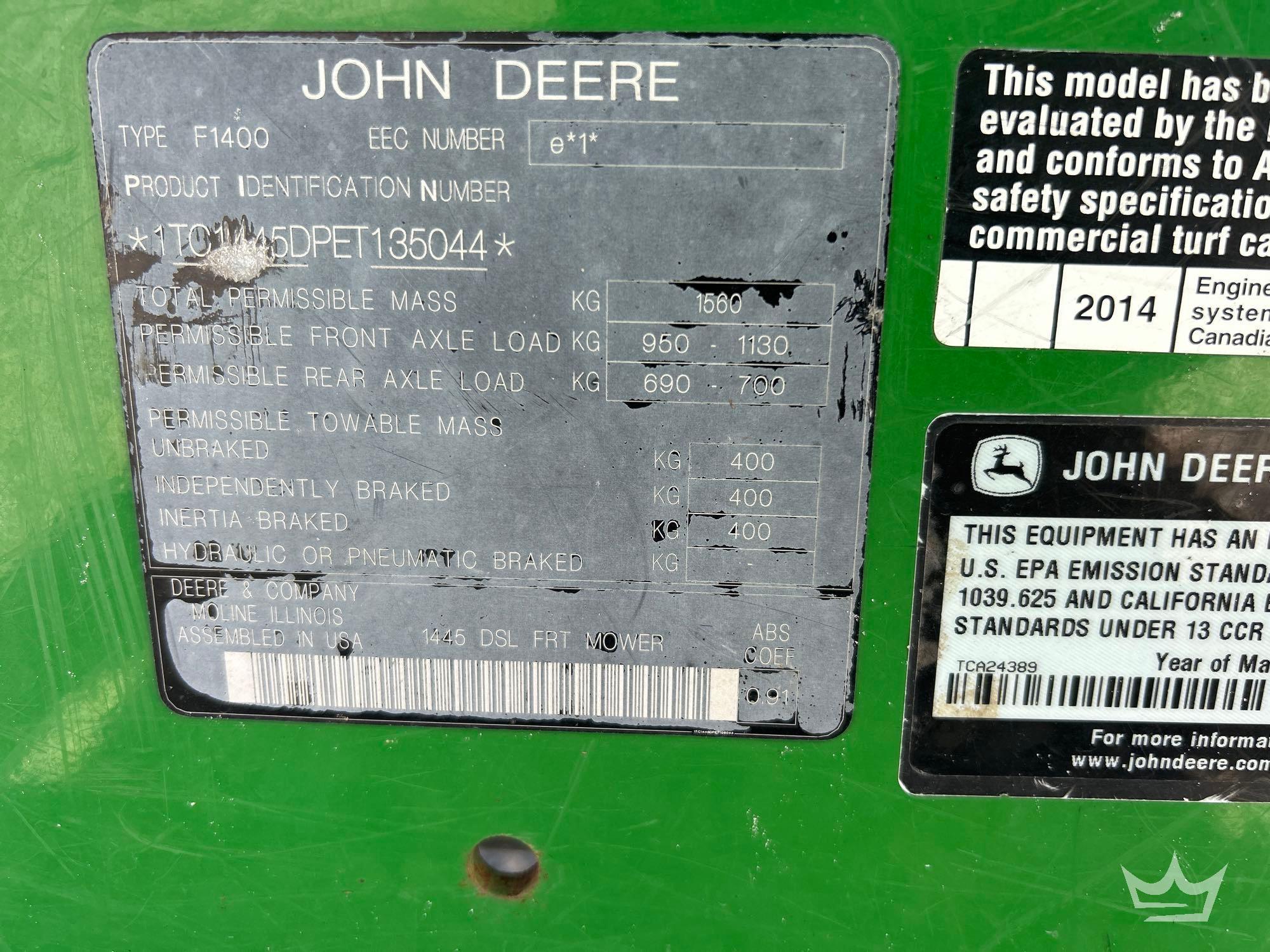 2014 John Deere F1400