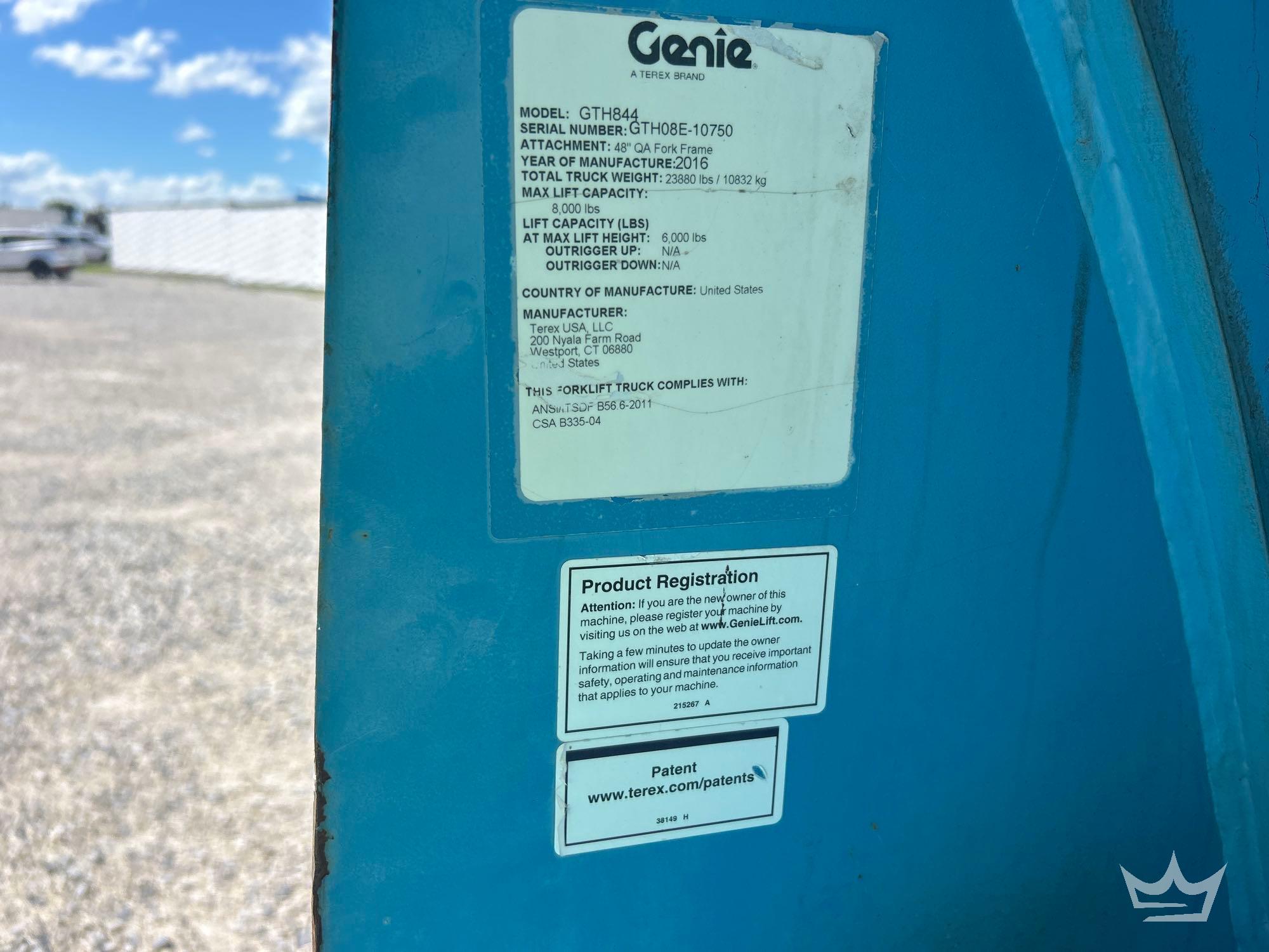 2016 Genie GTH-844