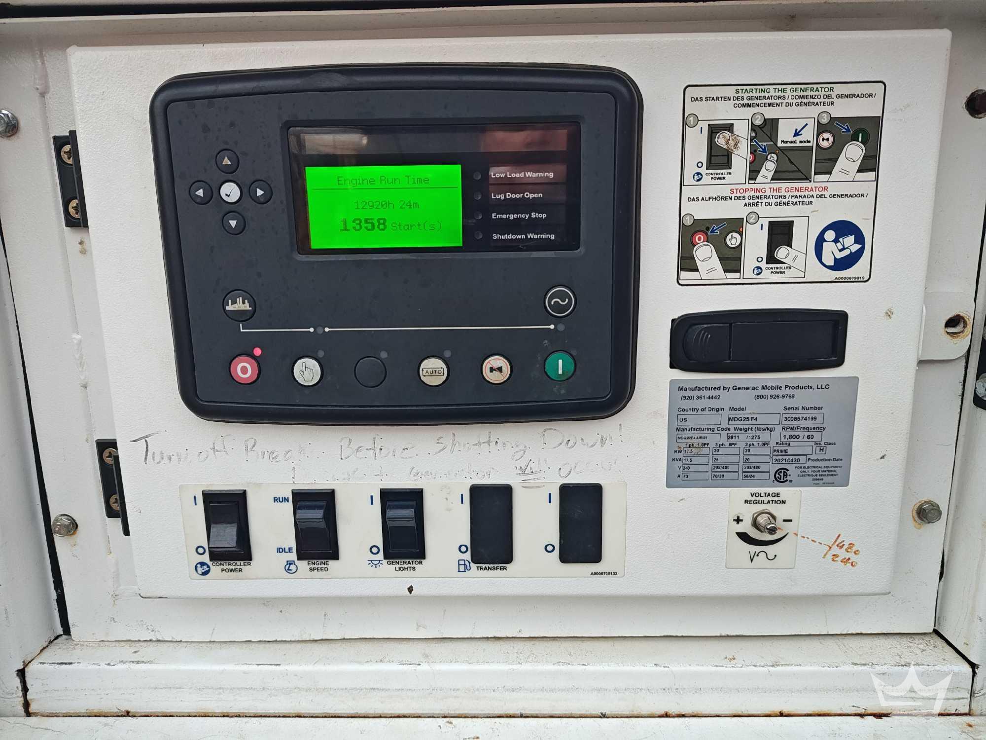 2021 Generac MDG25IF4