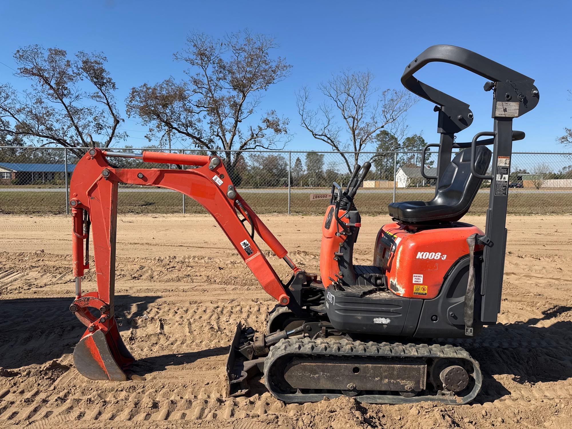 2016 KUBOTA K008-3 MINI EXCAVATOR