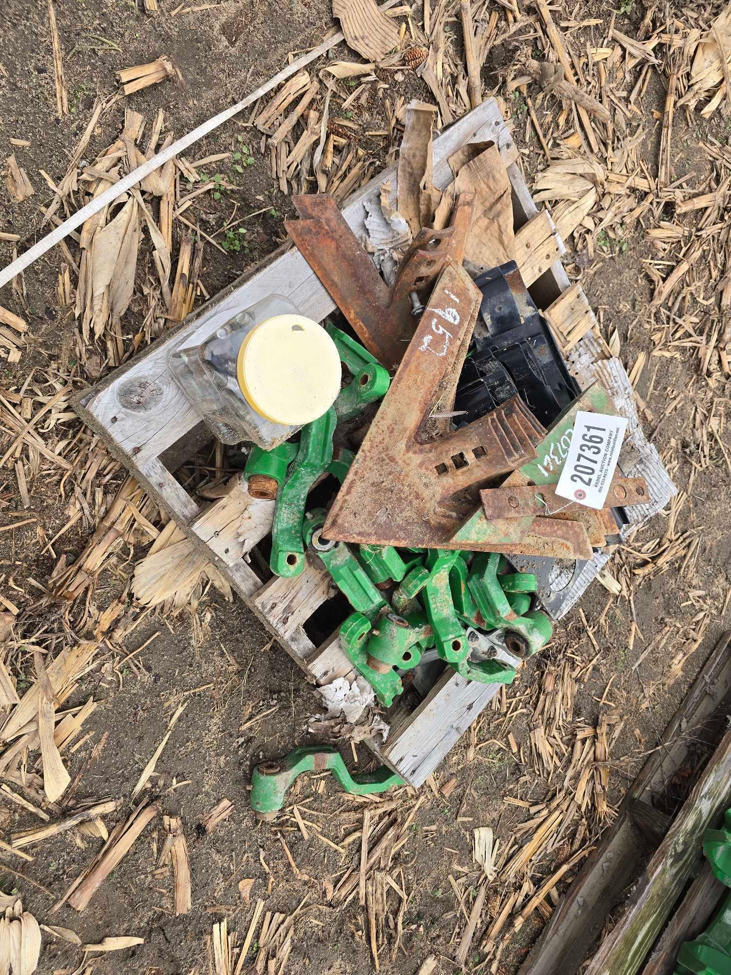 PALLET OF MISC PARTS, SWAY BLOCK, SWEEPS, ETC