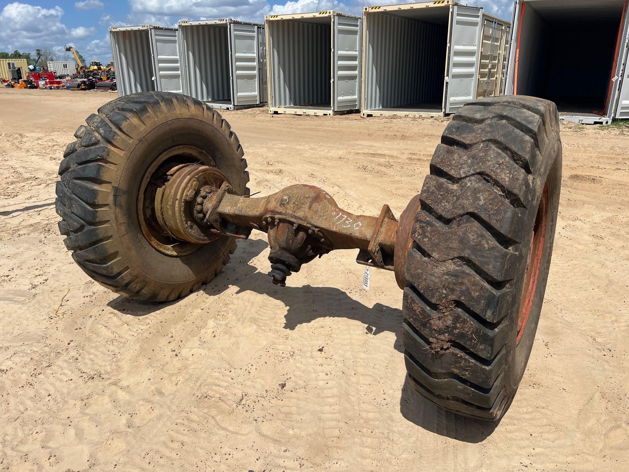 (2) 14.00-24 TIRES W/ 12 LUG WHEELS