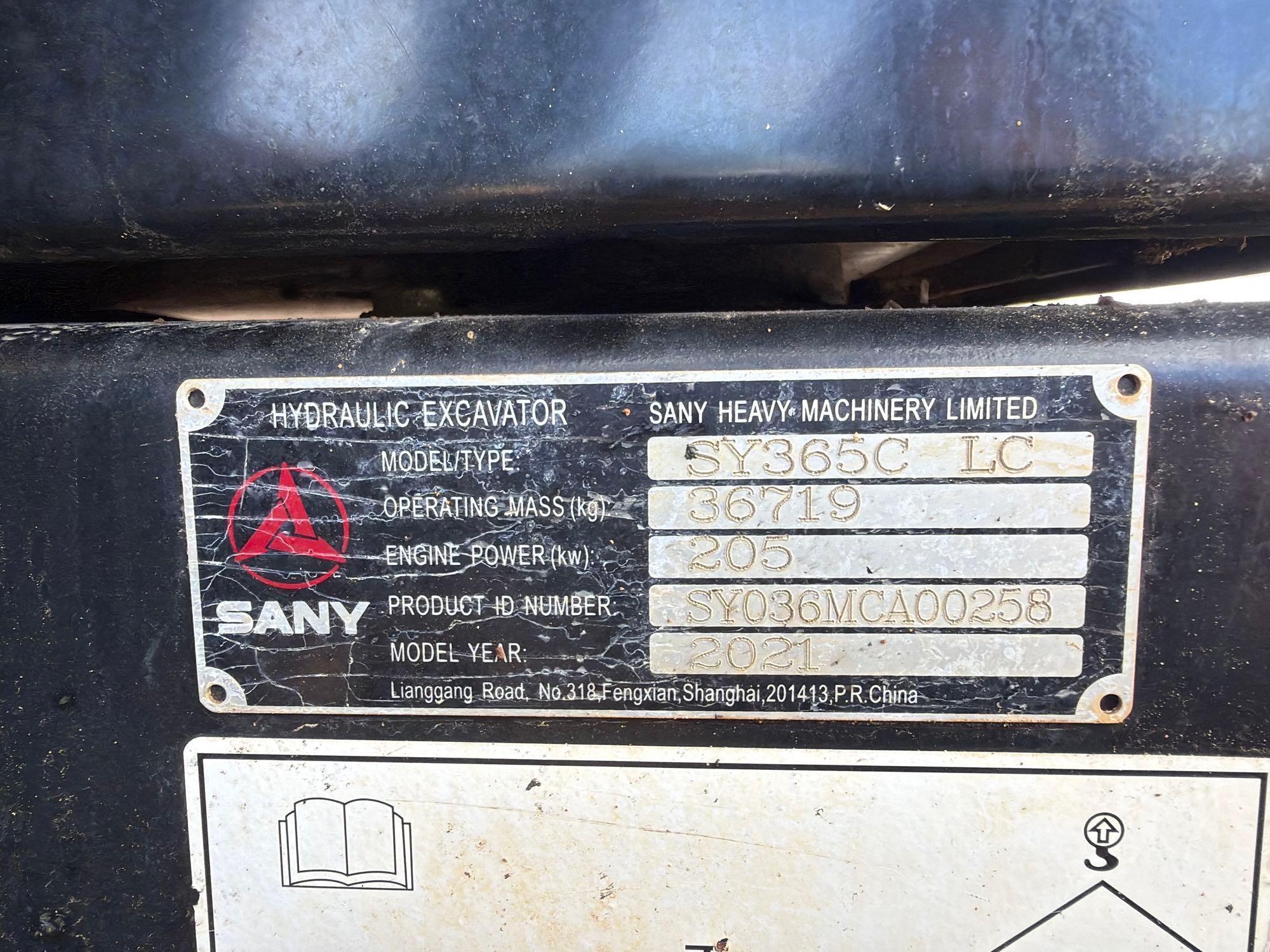 2021 Sany SY365C-Tier 4F