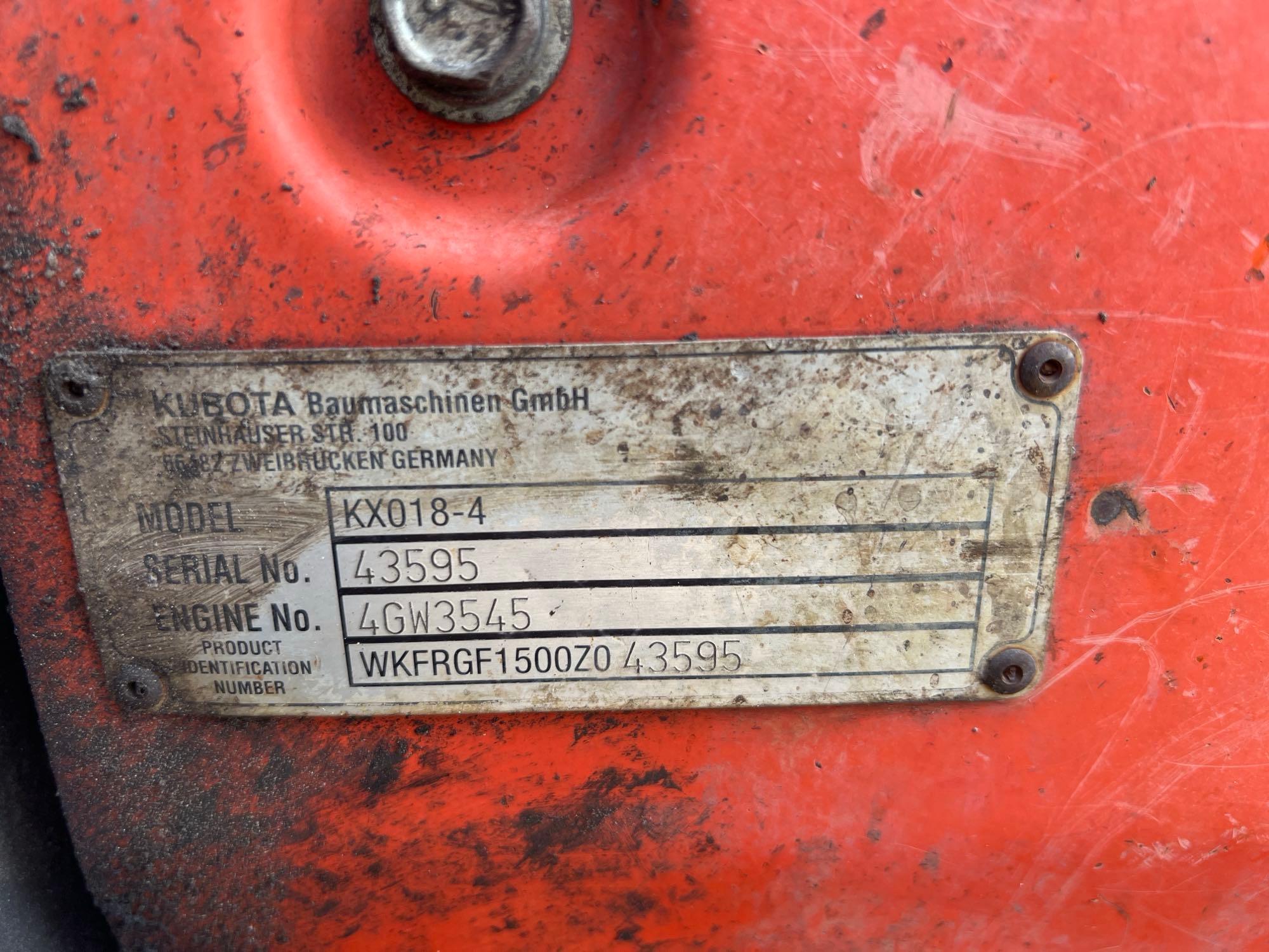 2017 Kubota KX018-4