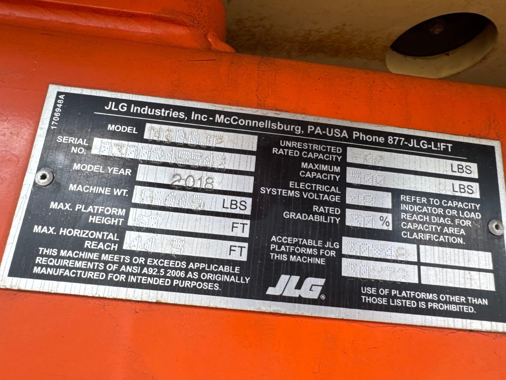 2018 JLG M600JP