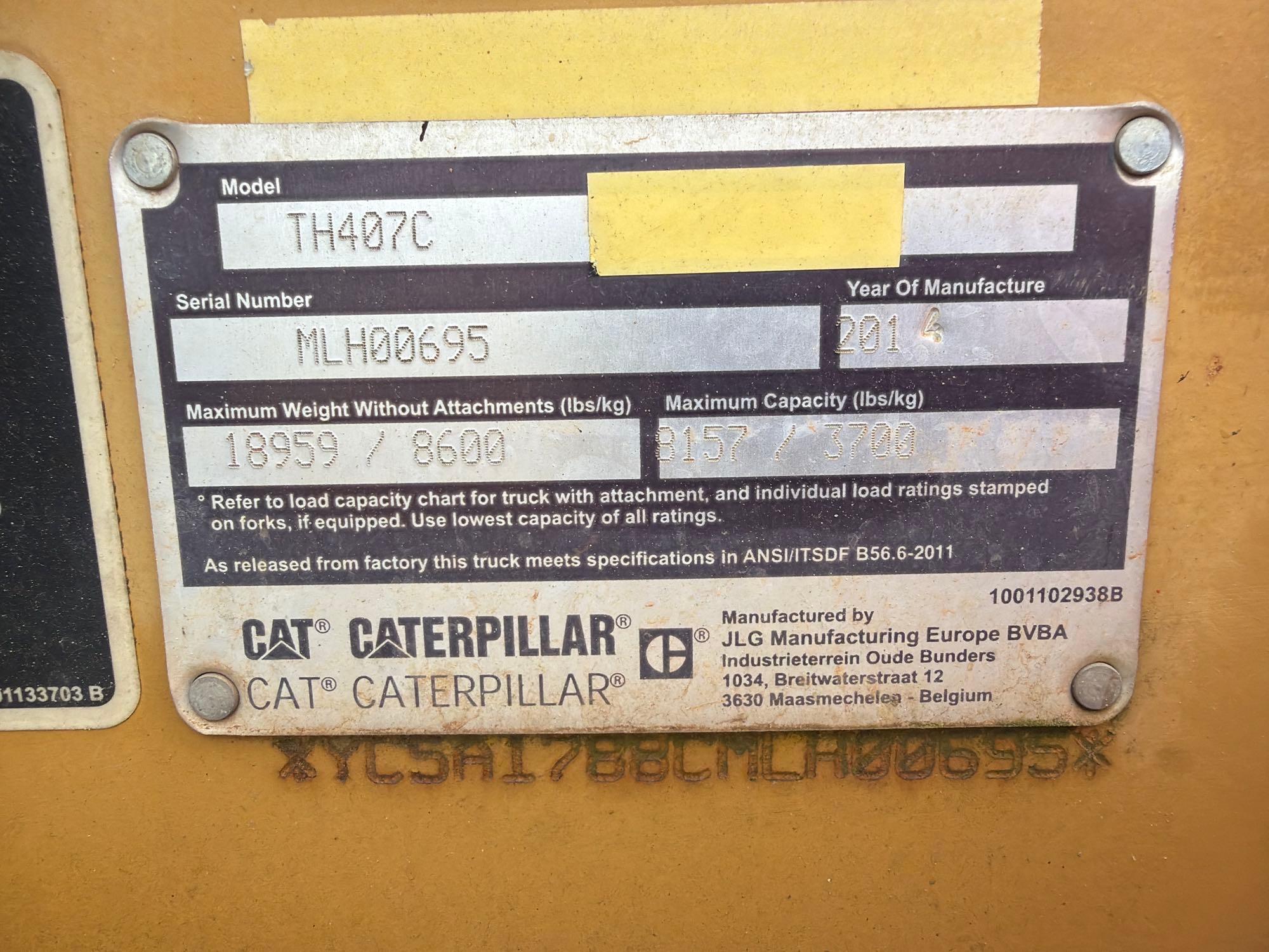 2014 Caterpillar TH407C