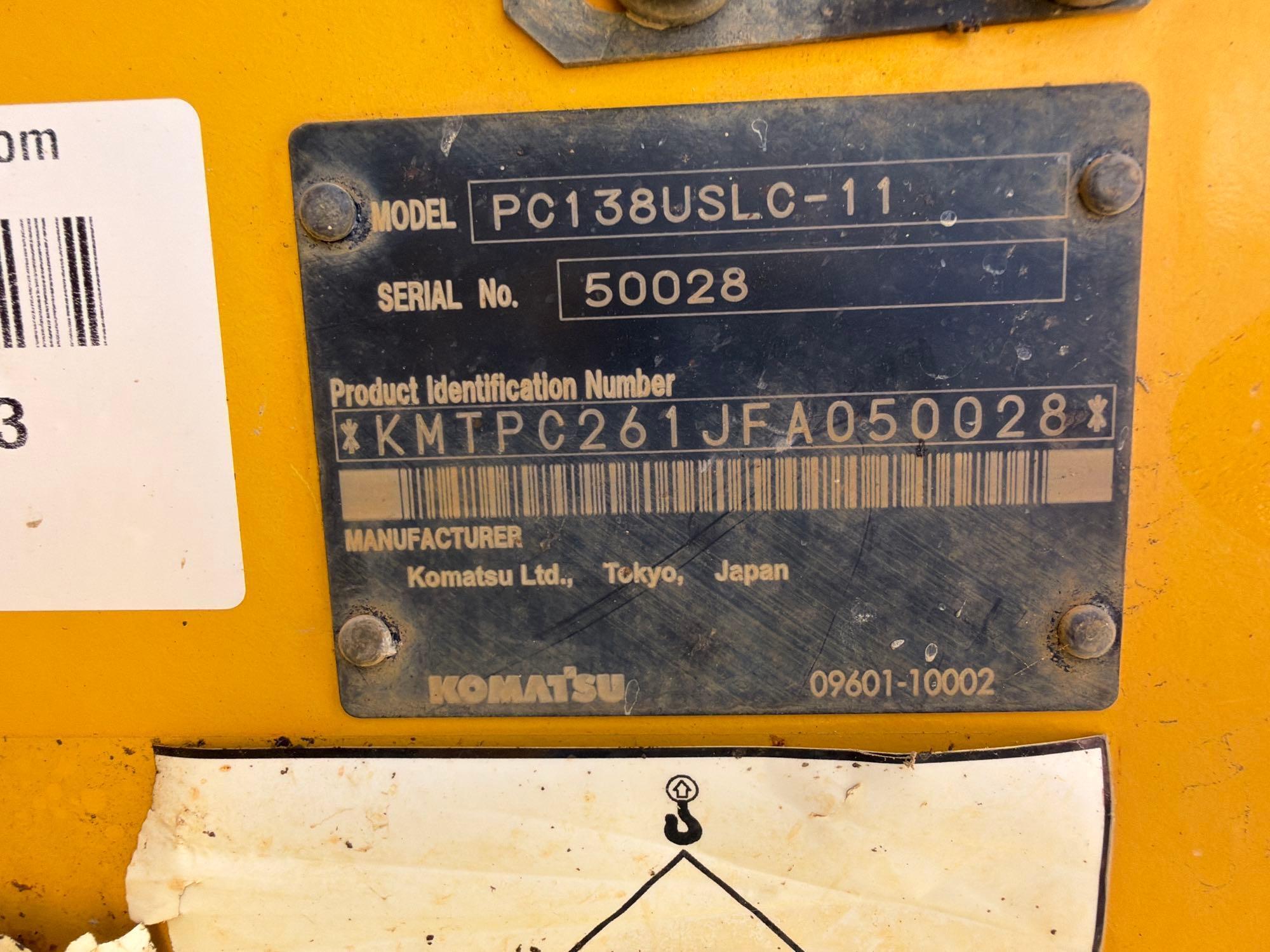 2017 Komatsu PC138USLC