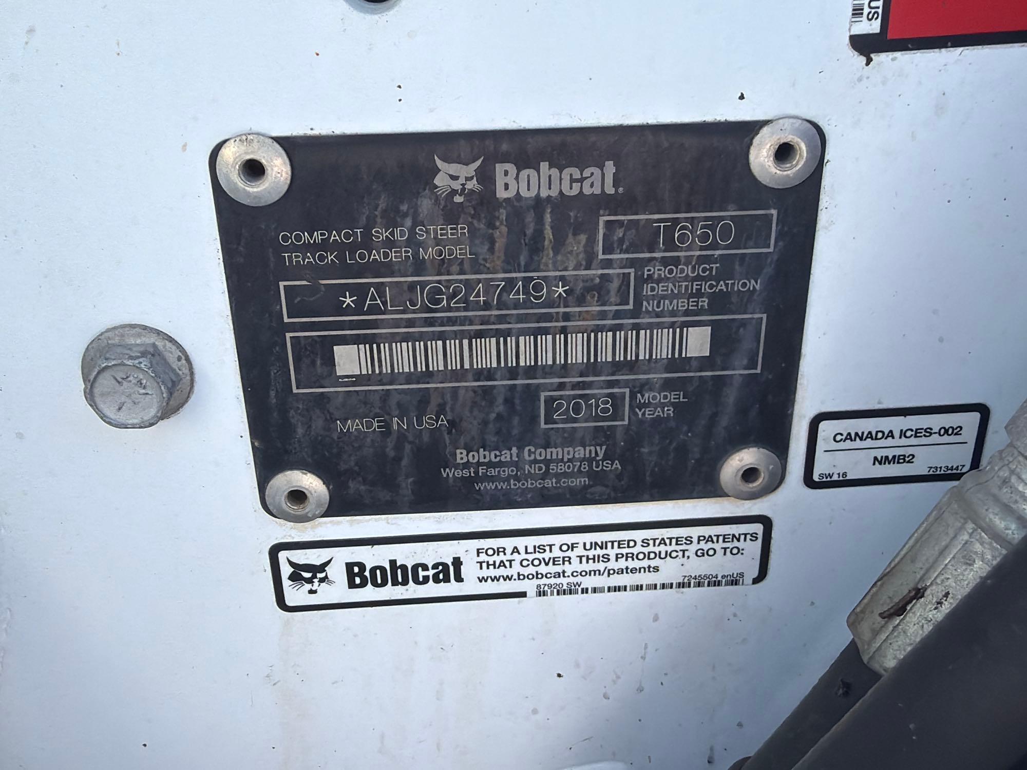 2018 Bobcat T650