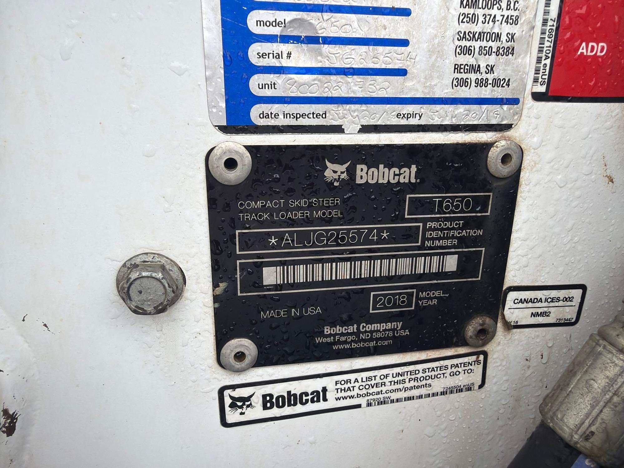 2018 Bobcat T650