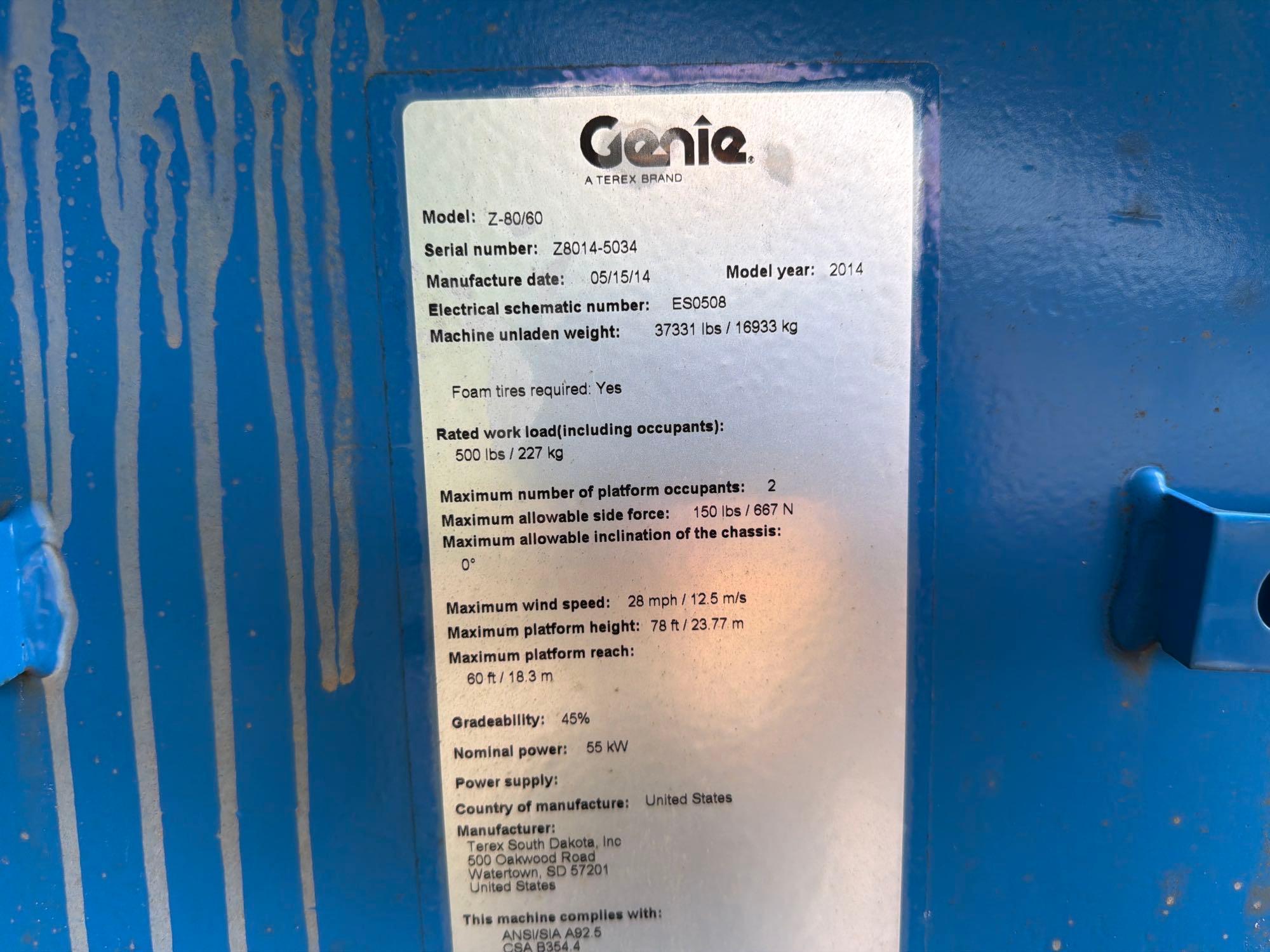 2014 Genie Z80/60