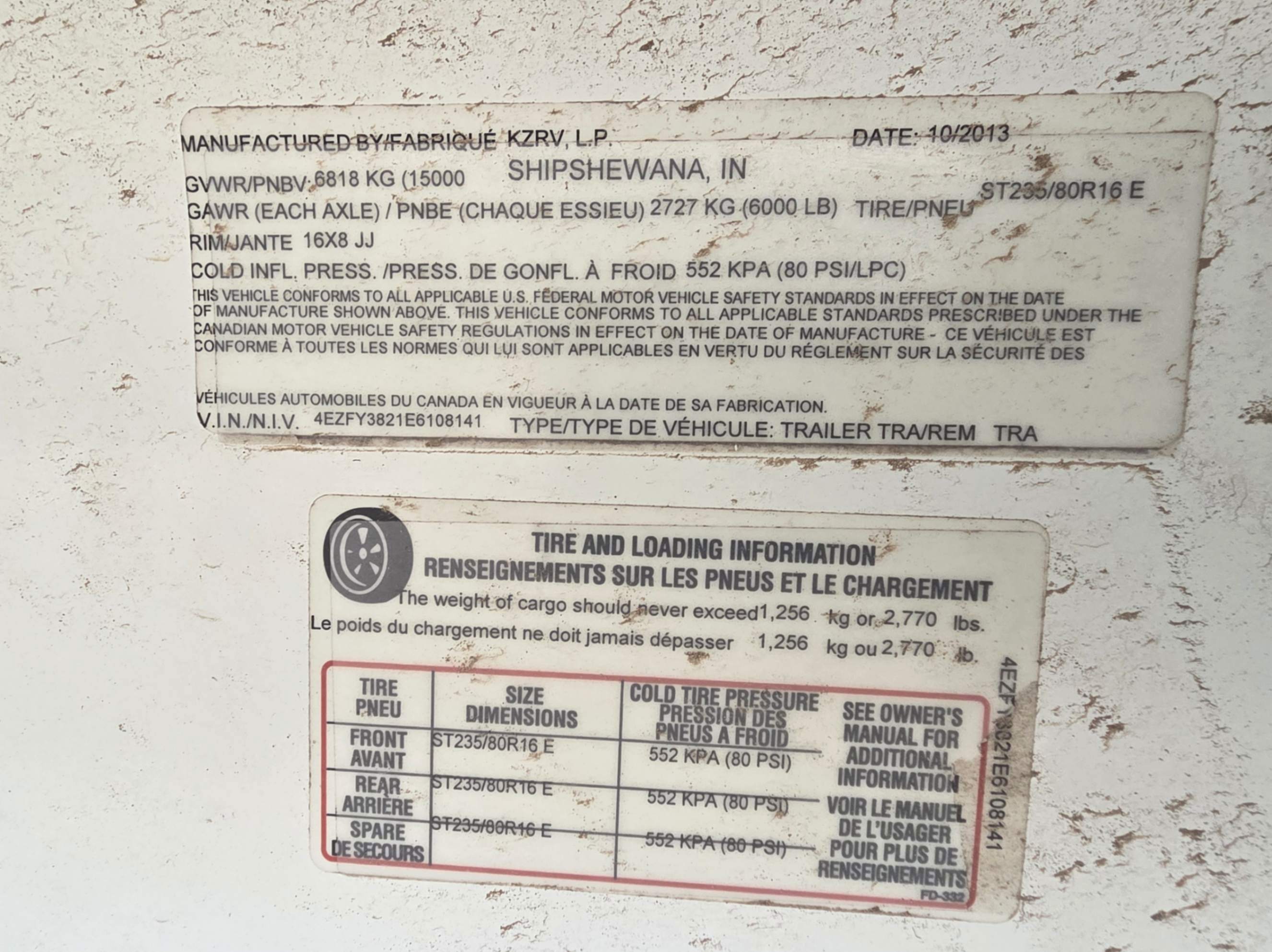 2014 K-Z RV STONERIDGE 38FT RV TRAILER