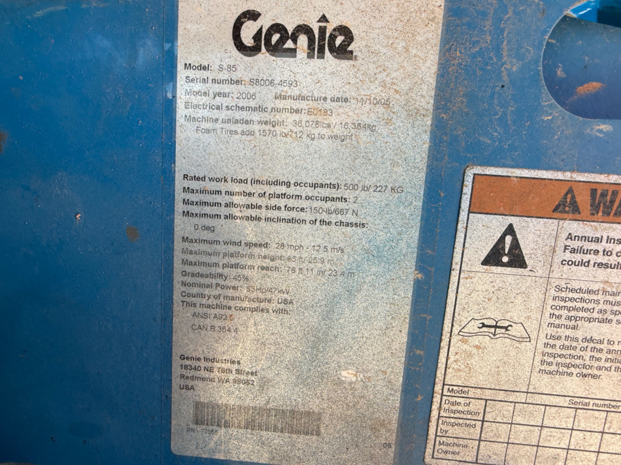 2006 Genie 226D