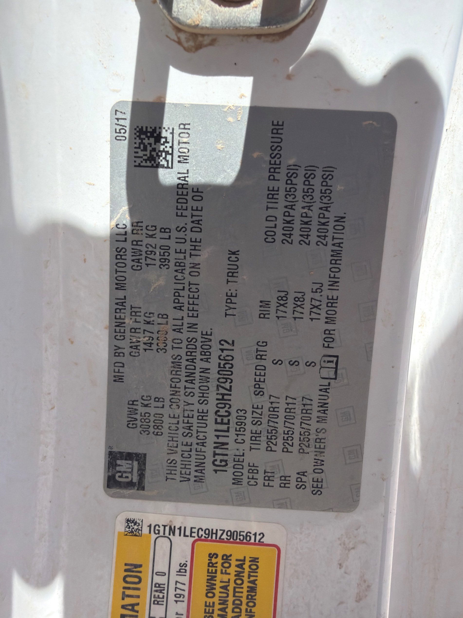 2017 GMC SIERRA 1500