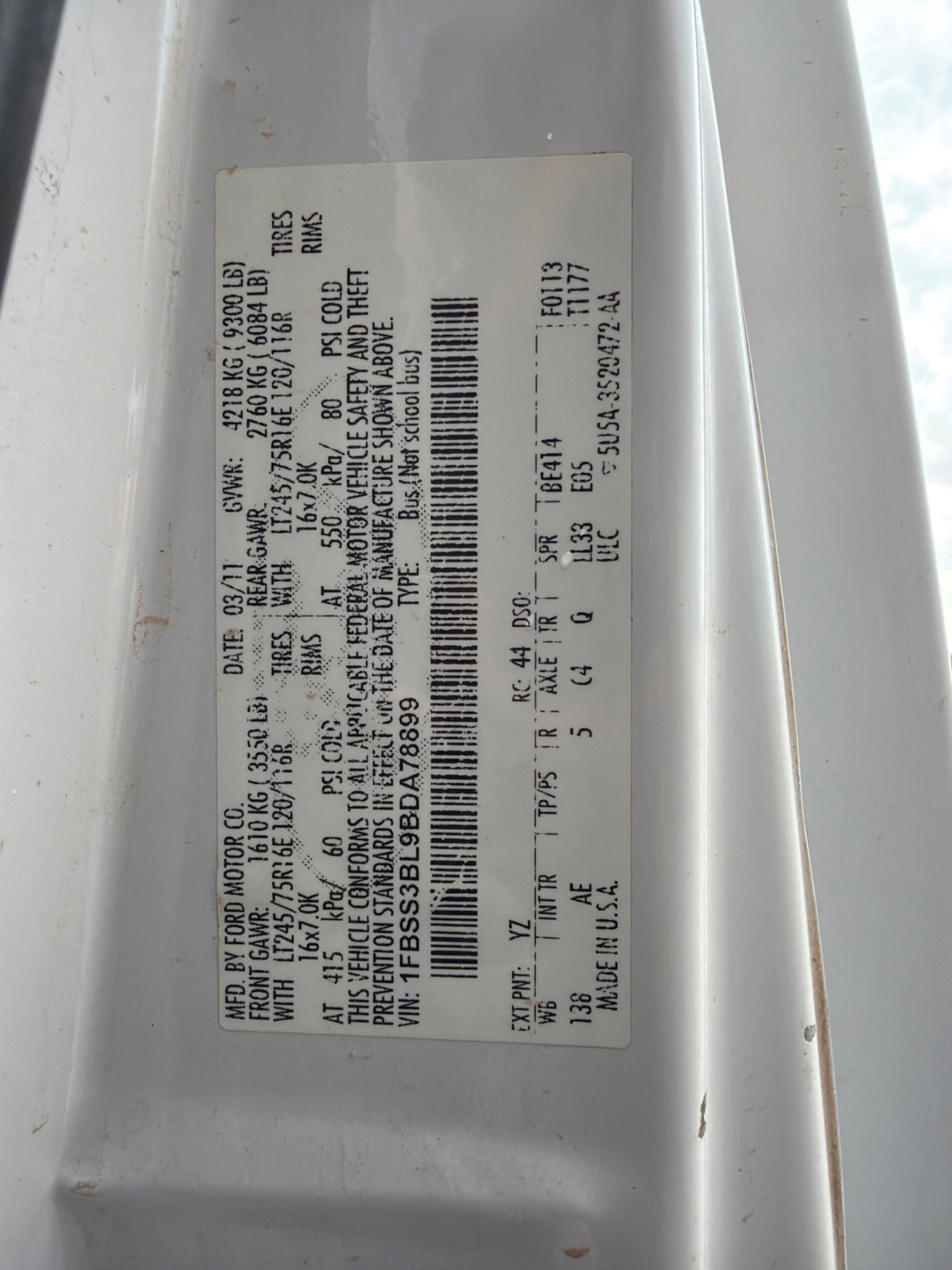 2011 Ford E-SERIES