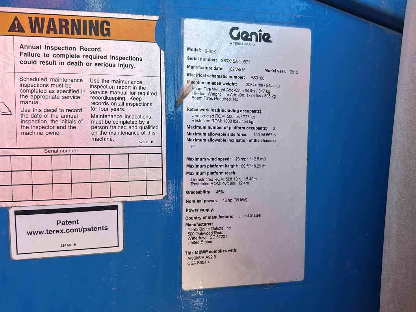 2015 Genie S60