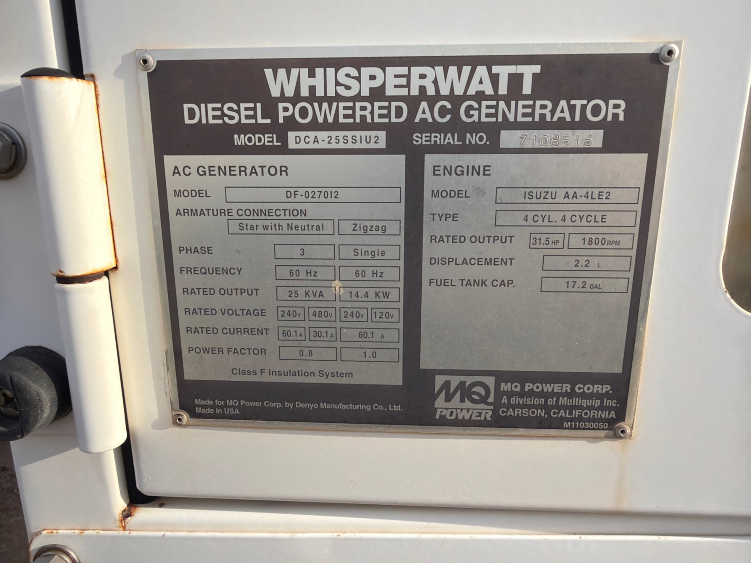 Whisperwatt 25KW