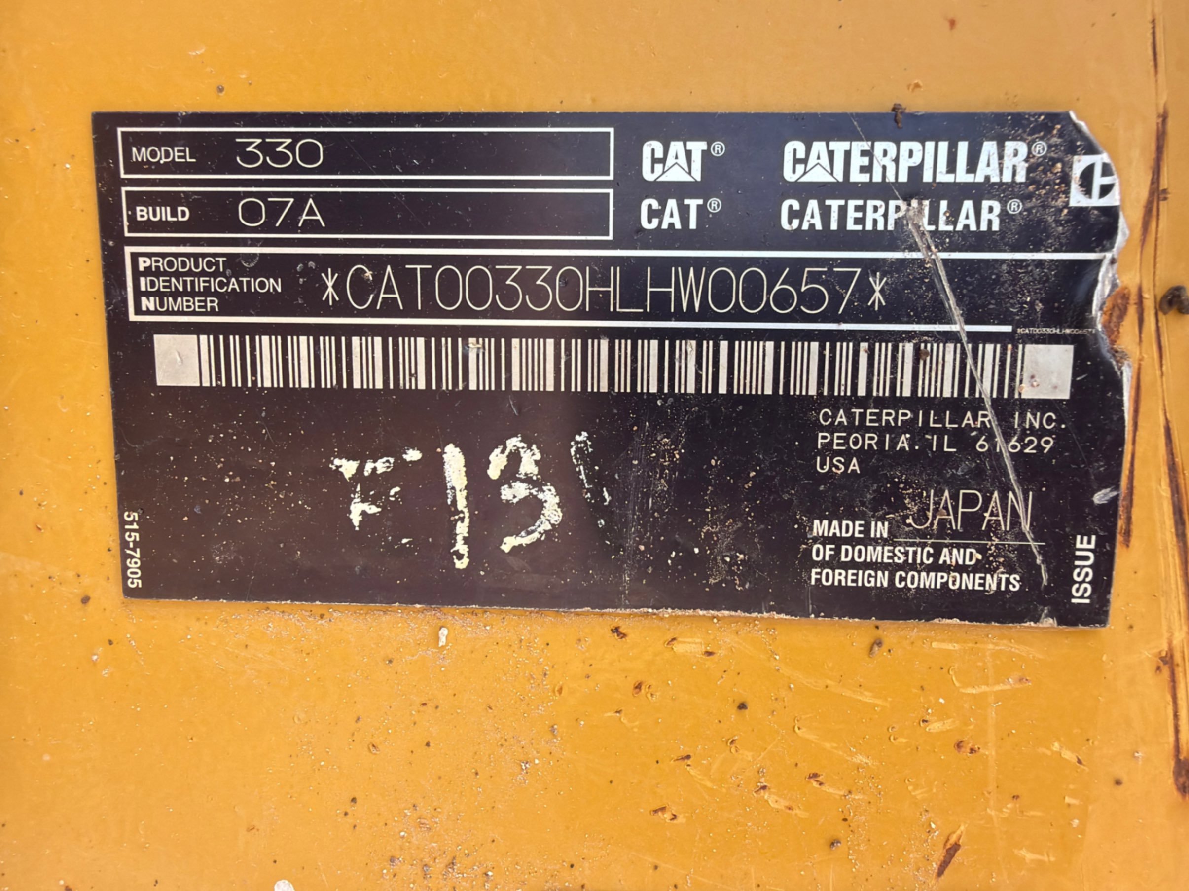 2019 Caterpillar 330