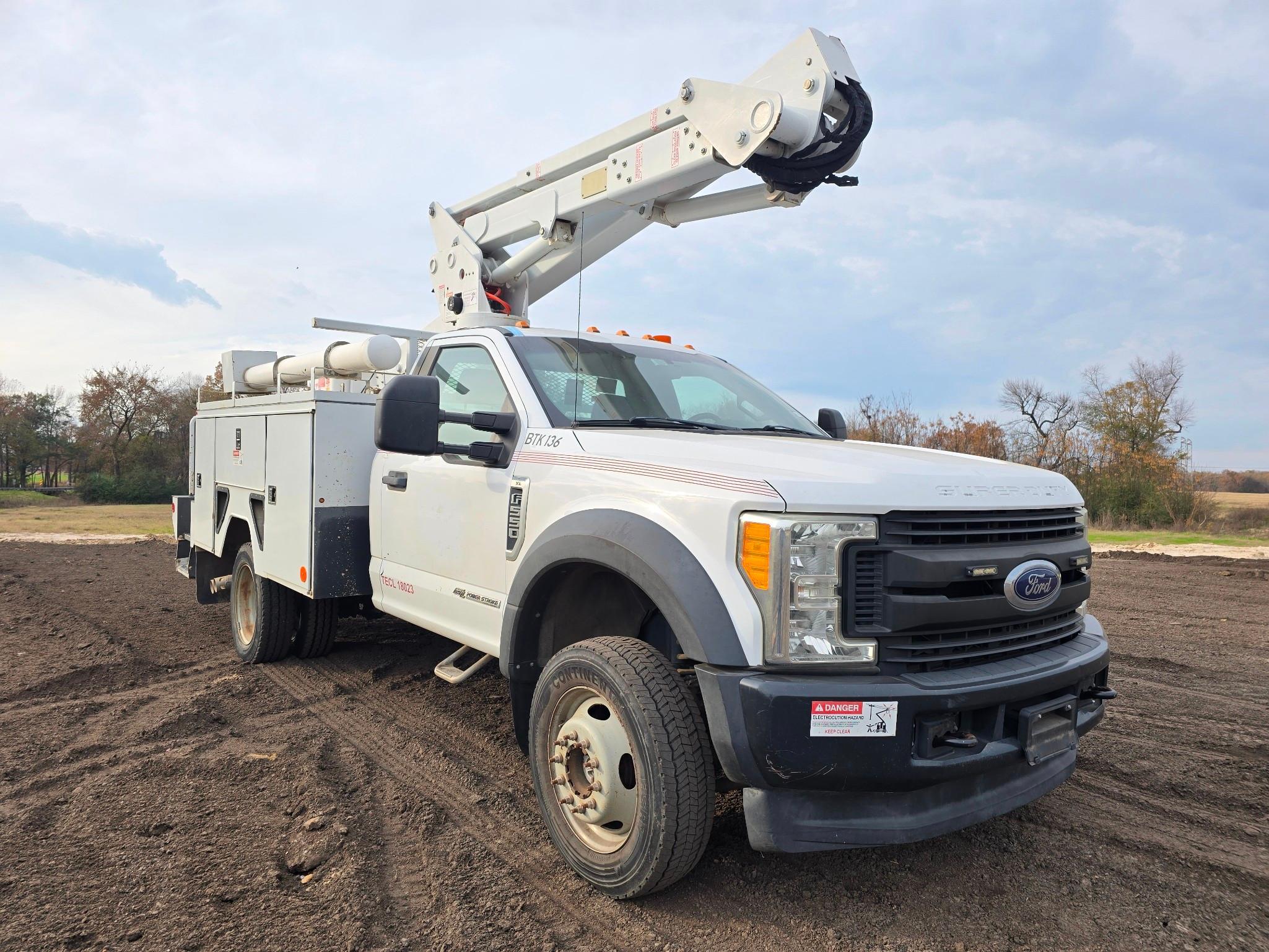 2017 Ford F-550 Bucket Truck - Power Stroke Diesel, ETI 40 Boom, 45 ft Working Height