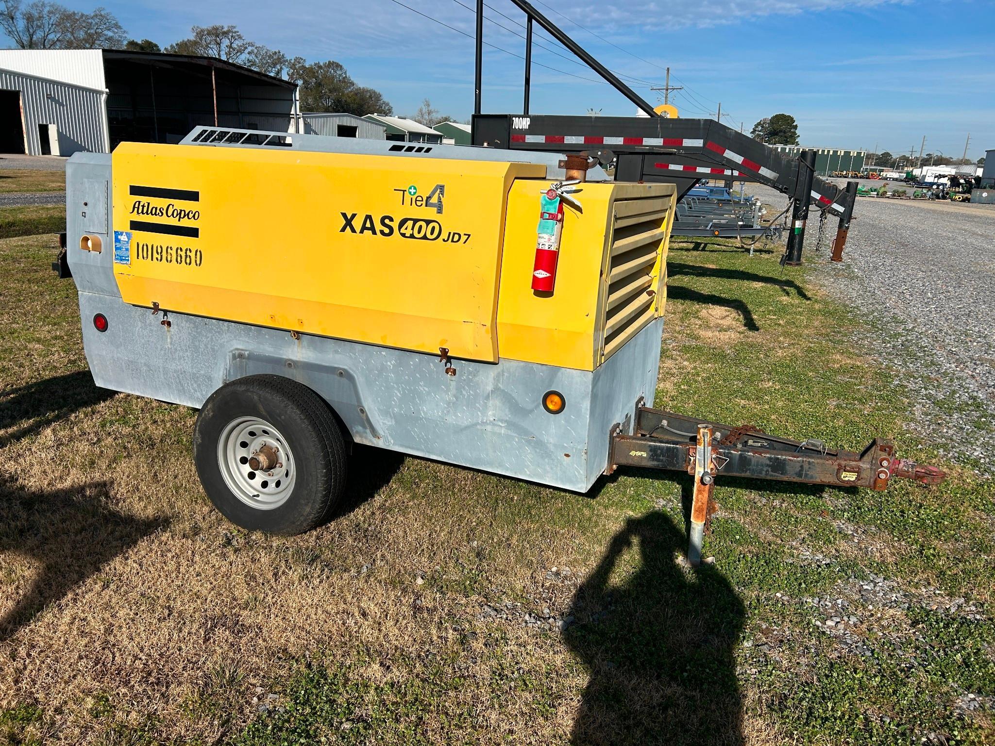 2013 Atlas Copco XAS 400 JD7 Portable Air Compressor 125 PSI - Trailer Mounted - Tier 4
