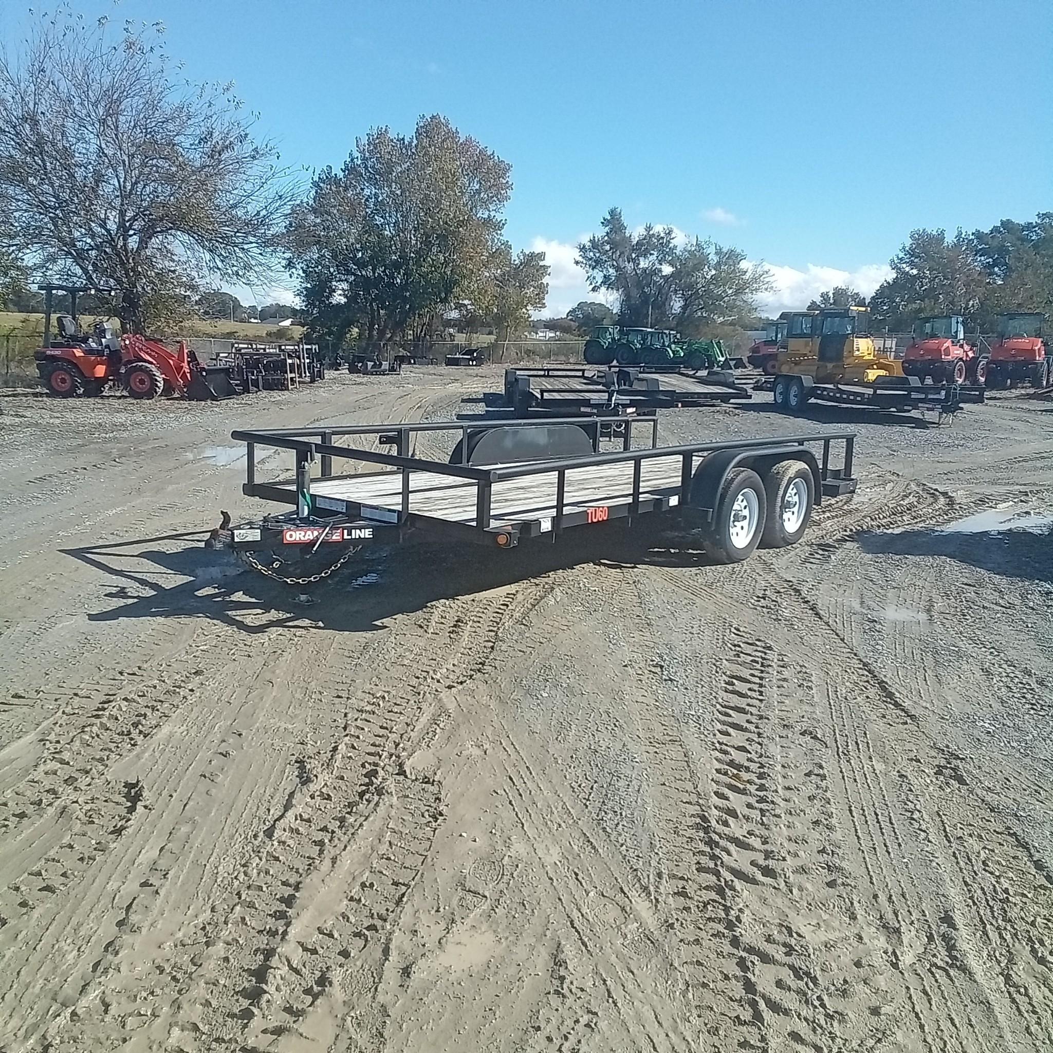 Orangeline Utility Trailer 77in x 16' Tandem Axle Pipe Top 2021