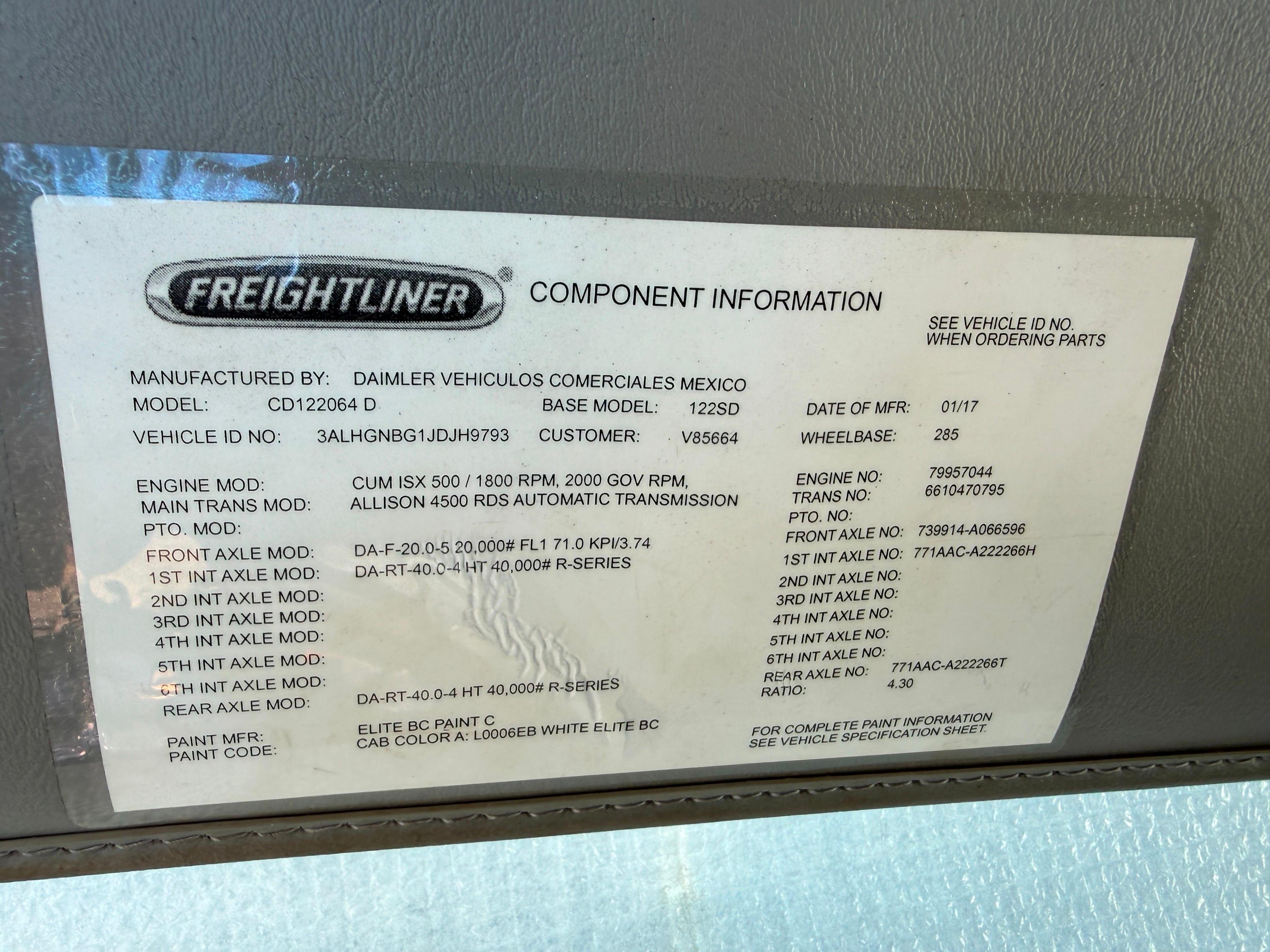 2018 Freightliner 122SD